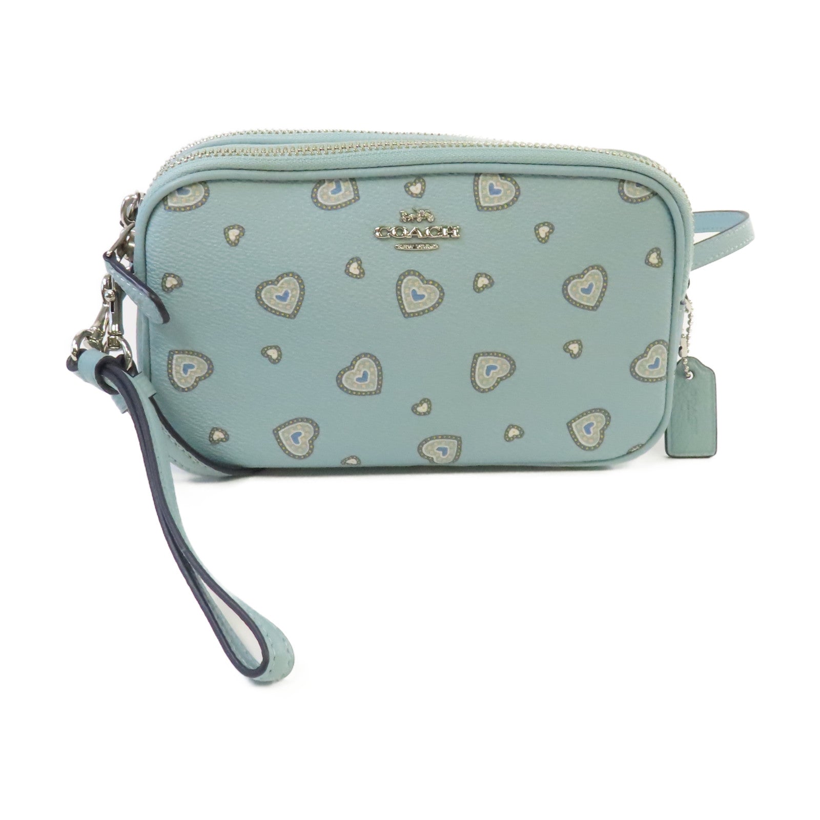 COACH 塗層帆布2Way Shoulder Bag手挽肩背兩用袋藍色