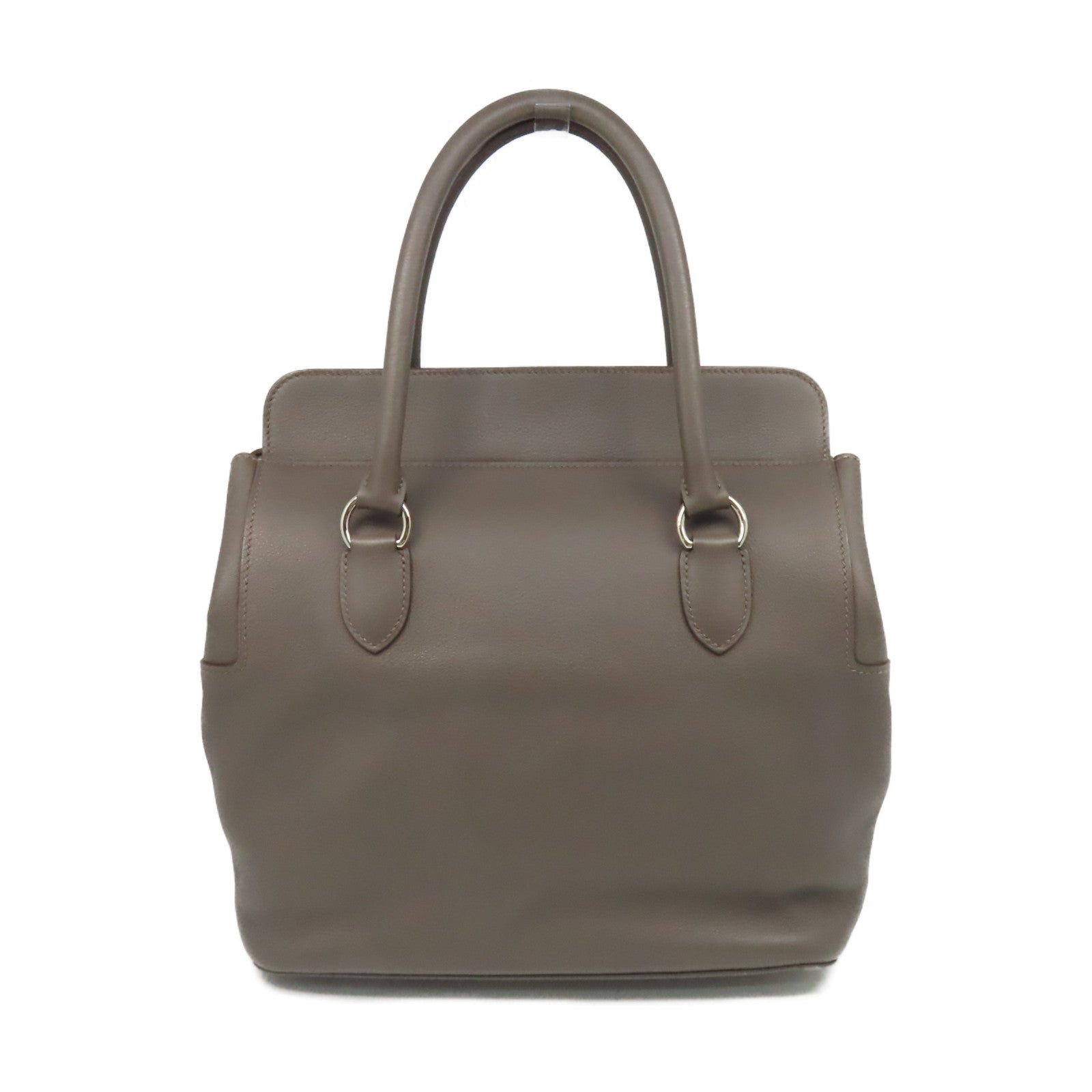 HERMES Evercolor皮革Toolbox 26 2Way Shoulder Bag銀扣手挽肩背兩用袋Etain/錫灰色