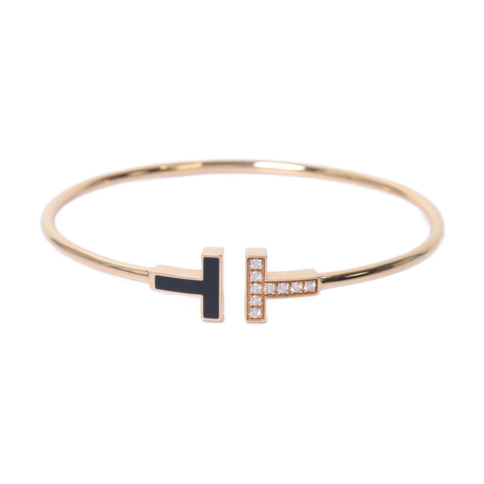 TIFFANY＆CO 18K玫瑰金T-Wire Bracelet 0.11ct鑽石手鐲