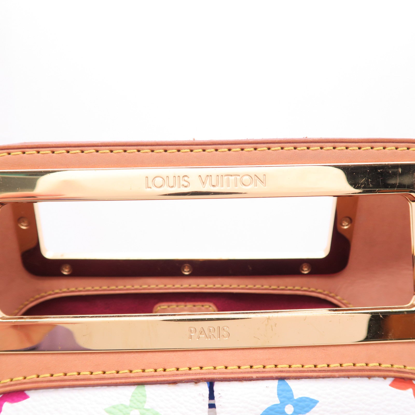 LOUIS VUITTON Monogram Multicolore Judy MM金扣手挽肩背兩用袋白色
