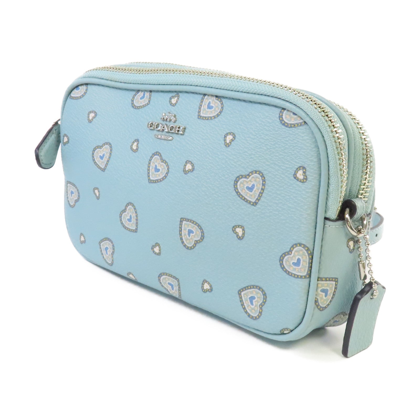 COACH 塗層帆布2Way Shoulder Bag手挽肩背兩用袋藍色