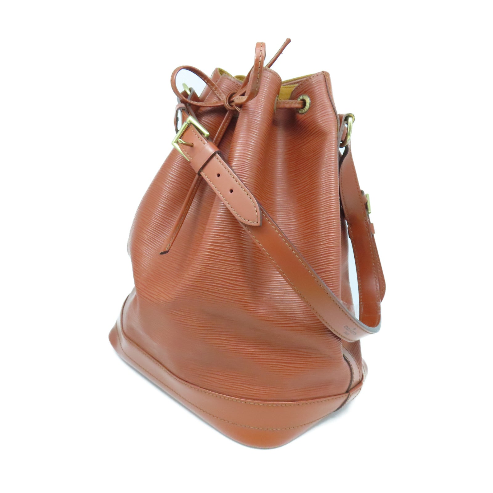 LOUIS VUITTON Epi Leather Noe Gold Buckle Shoulder Bag Brown