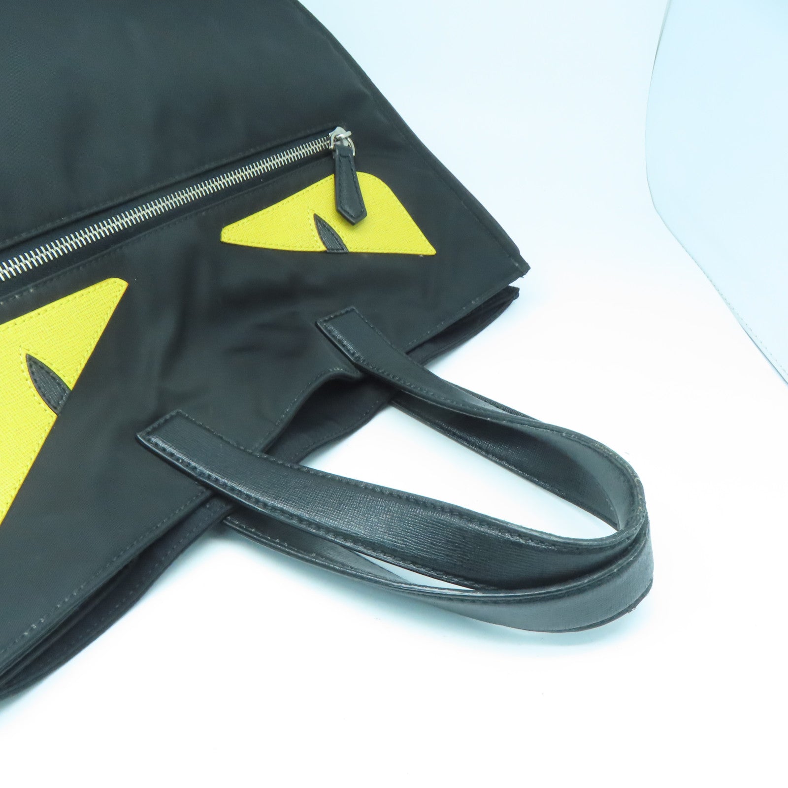 FENDI 尼龍Tote Bag銀扣手挽袋黑色