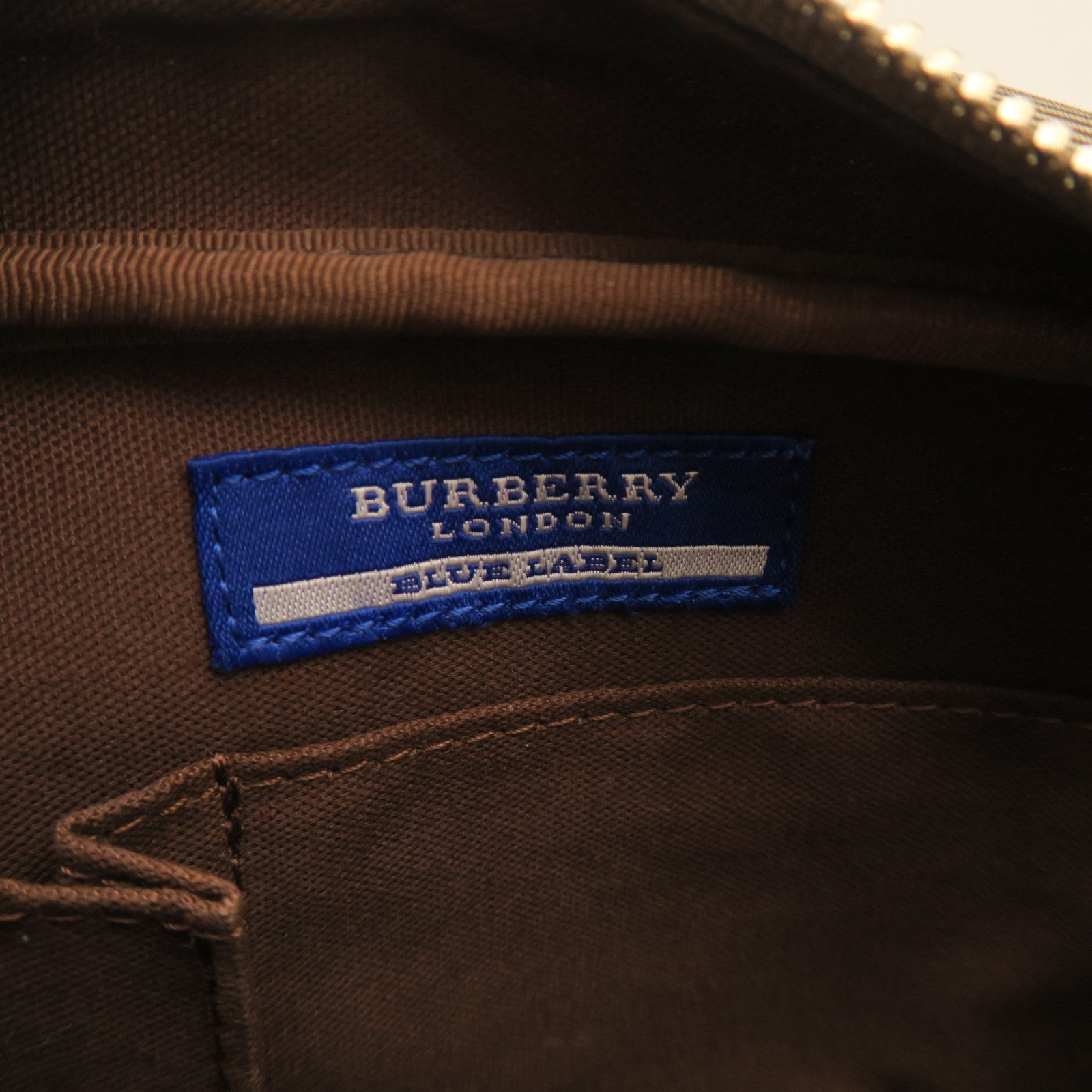 BURBERRY Canvas Shoulder Bag Silver Buckle Pink/Grey