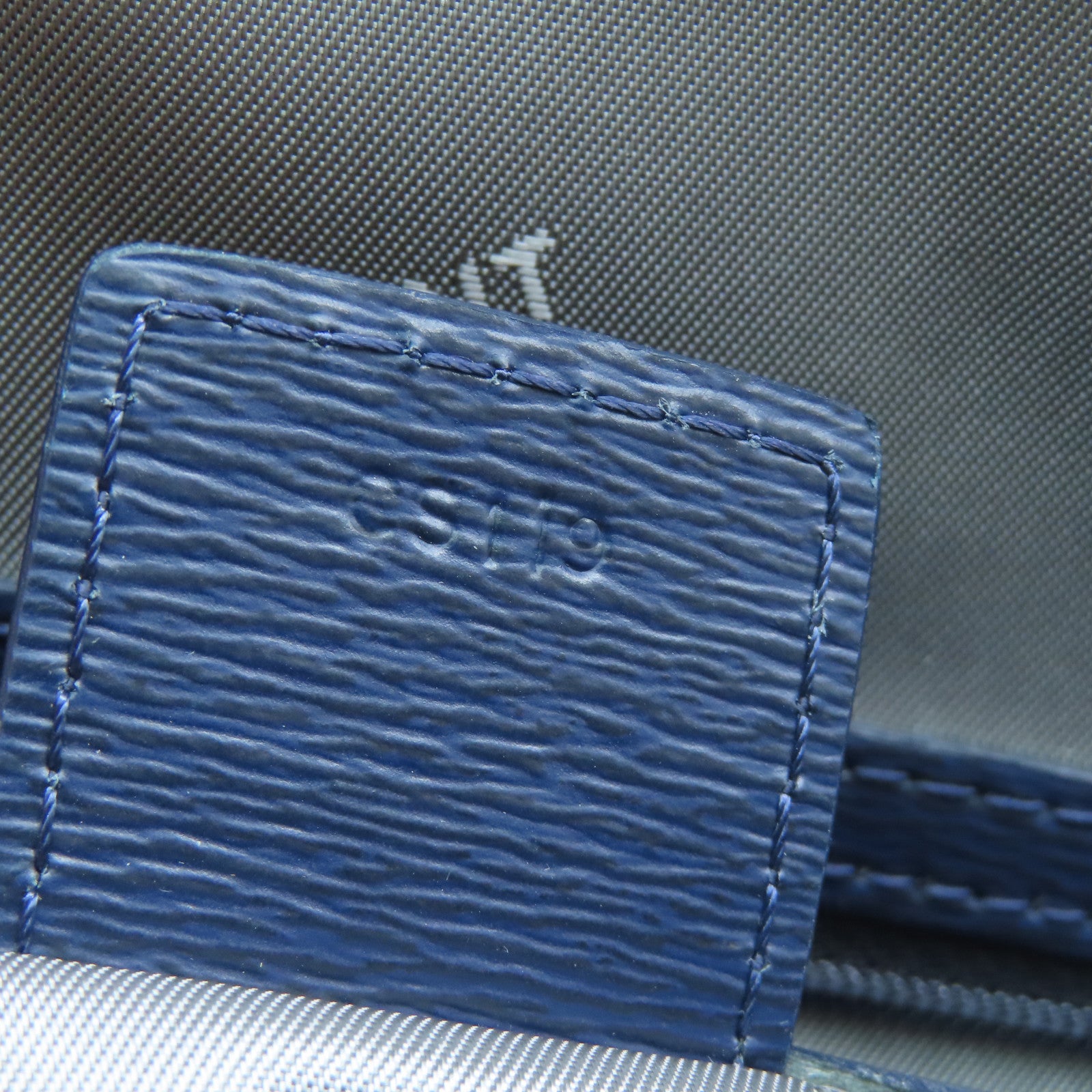 MONTBLANC Cowhide Leather Document Case Silver Buckle Briefcase Dark Blue