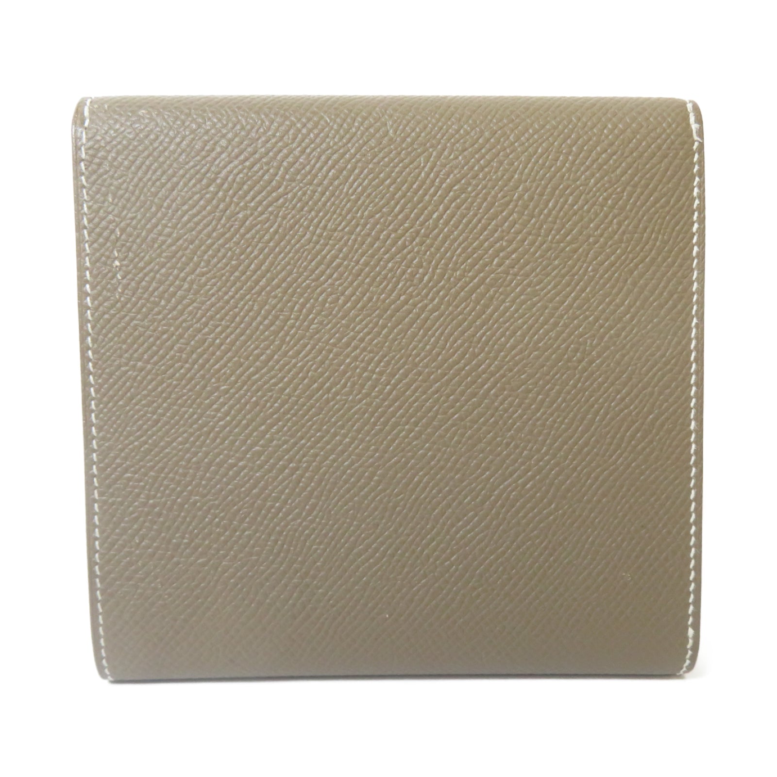 HERMES Epsom皮革Wallet金扣錢包Etoupe大象灰色