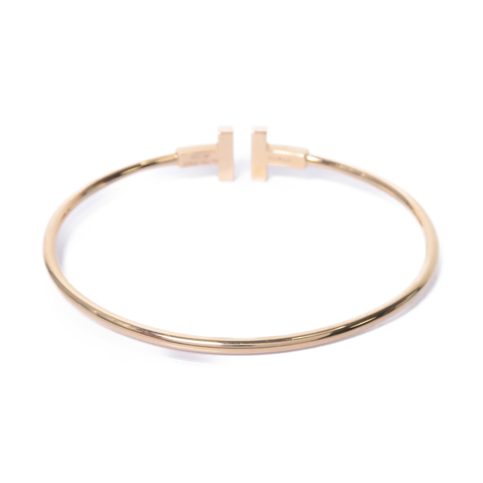 TIFFANY＆CO 18K玫瑰金T-Wire Bracelet 0.11ct鑽石手鐲