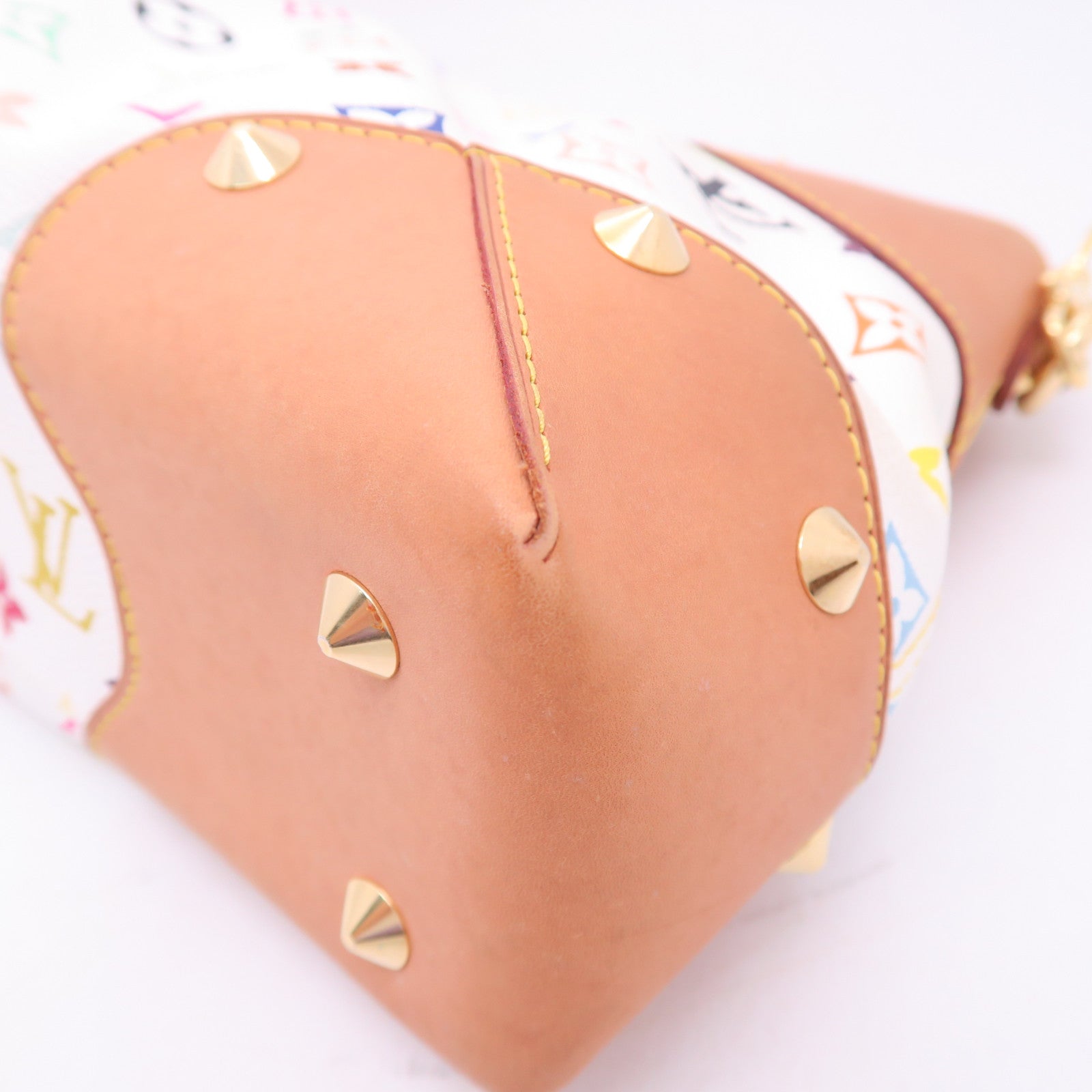 LOUIS VUITTON Monogram Multicolore Judy MM金扣手挽肩背兩用袋白色