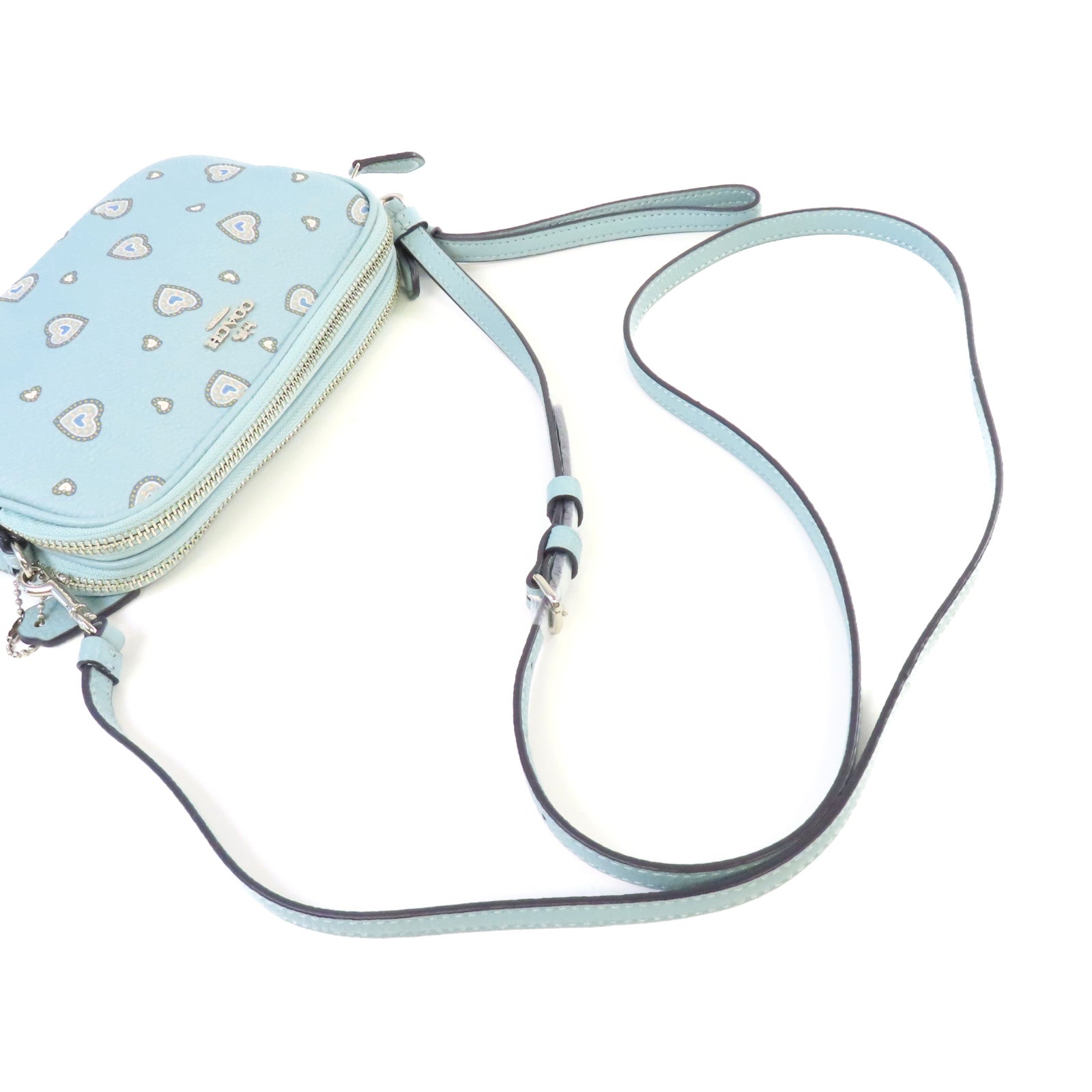 COACH 塗層帆布2Way Shoulder Bag手挽肩背兩用袋藍色
