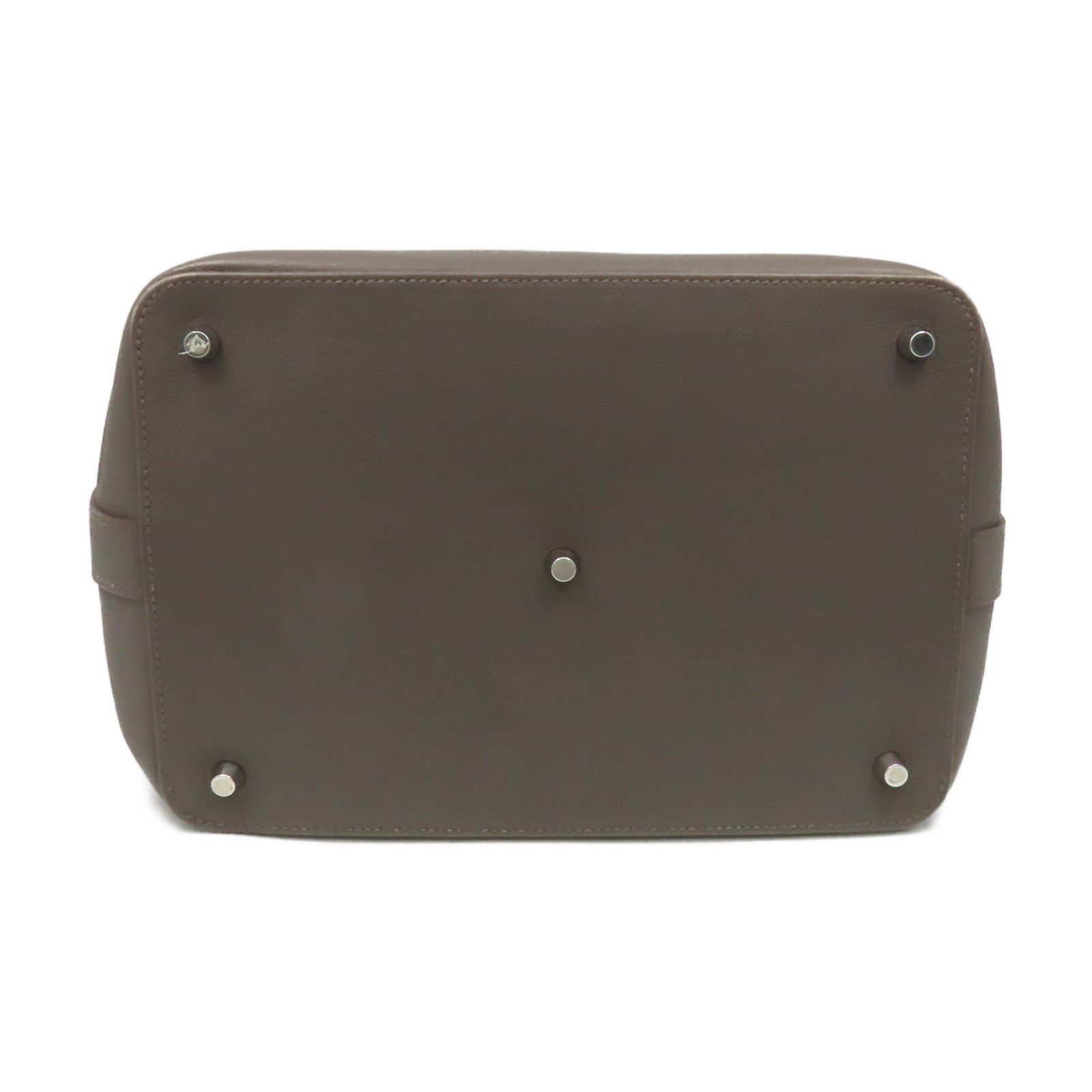 HERMES Evercolor皮革Toolbox 26 2Way Shoulder Bag銀扣手挽肩背兩用袋Etain/錫灰色
