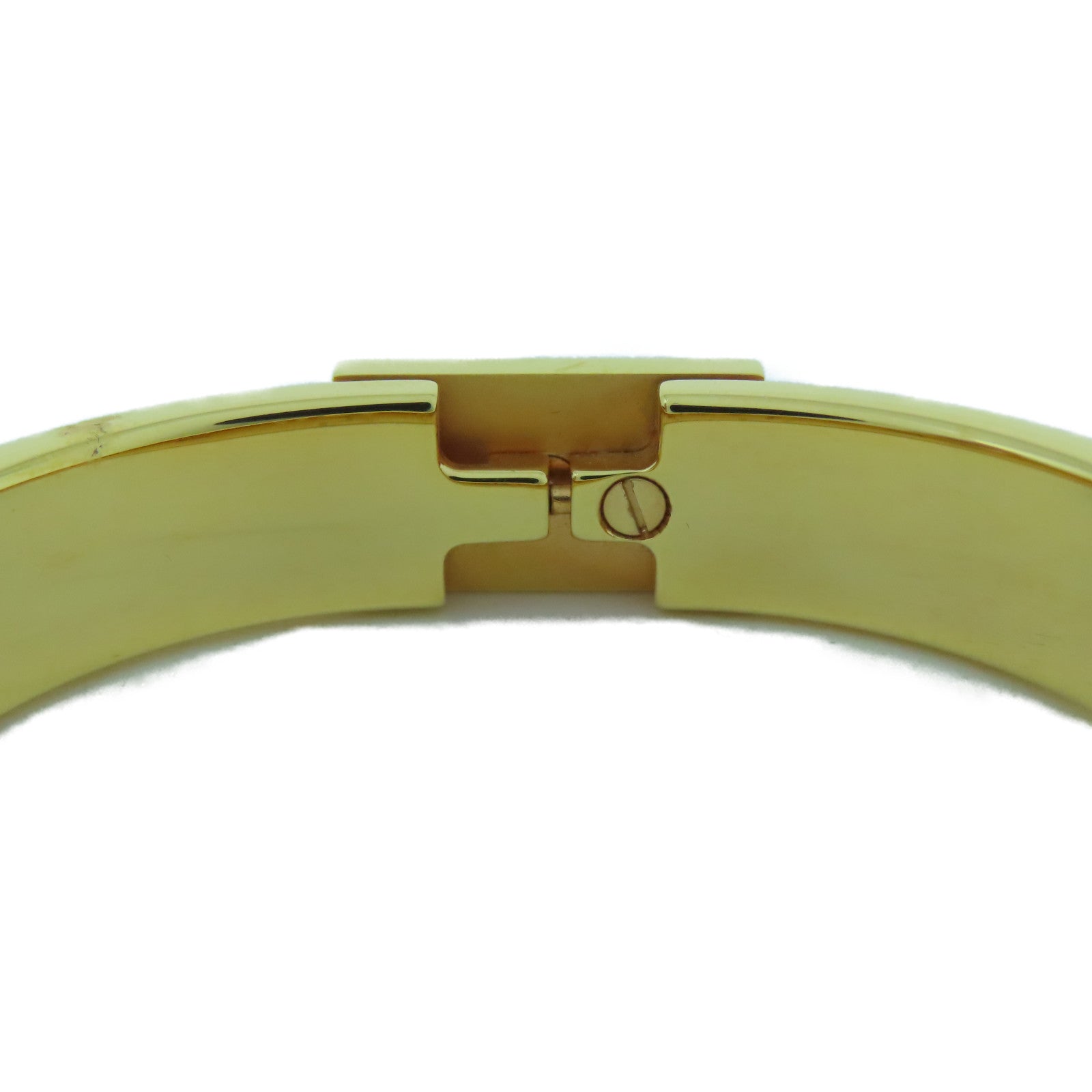 HERMES 金屬Clic Anneau Bracelet手鐲黑色/金色