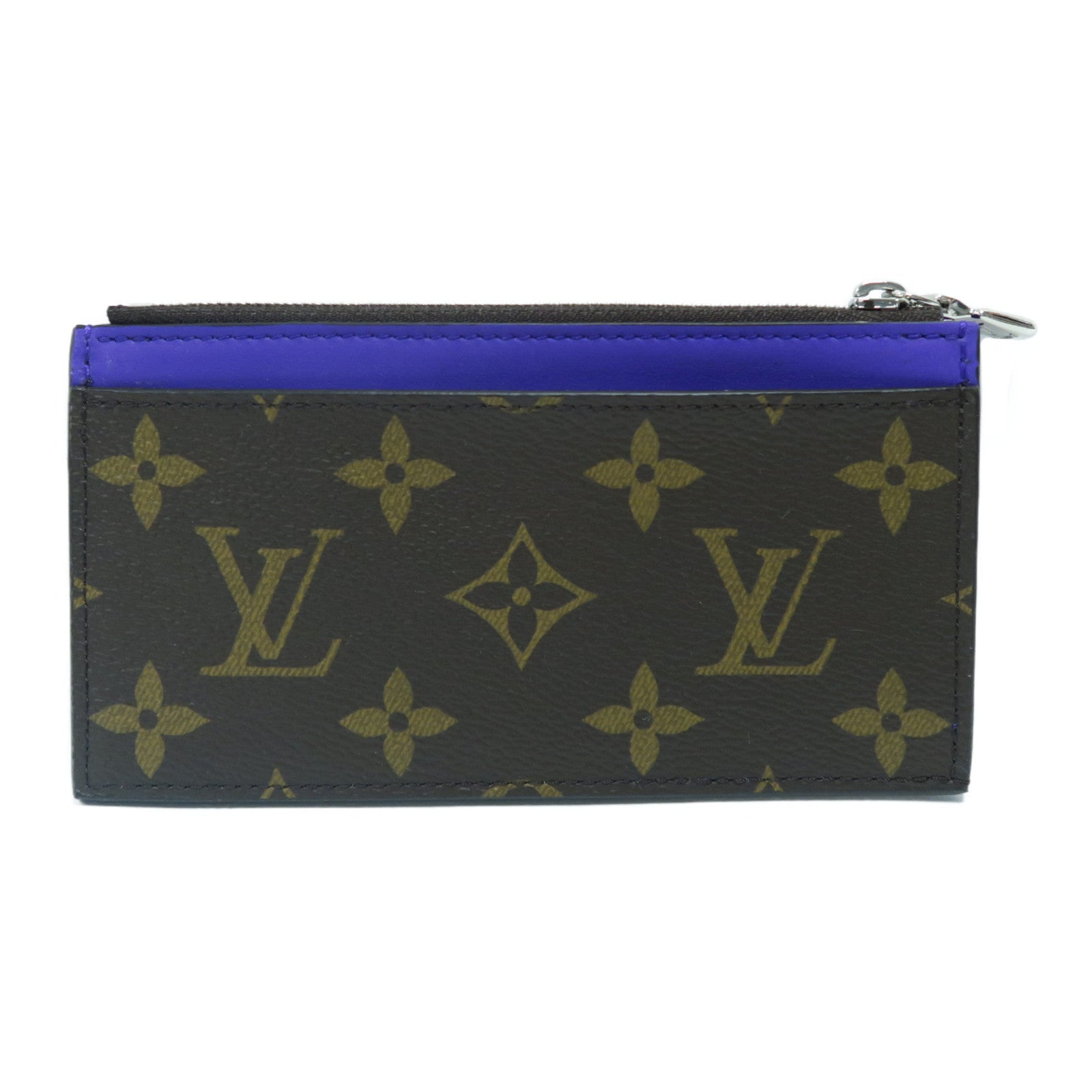 LOUIS VUITTON Monogram Macassar Coin Card Holder銀扣卡片套啡色/紫色