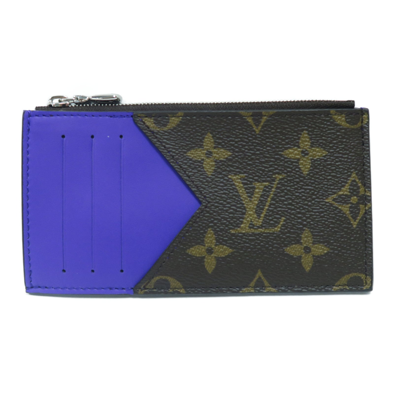 LOUIS VUITTON Monogram Macassar Coin Card Holder銀扣卡片套啡色/紫色