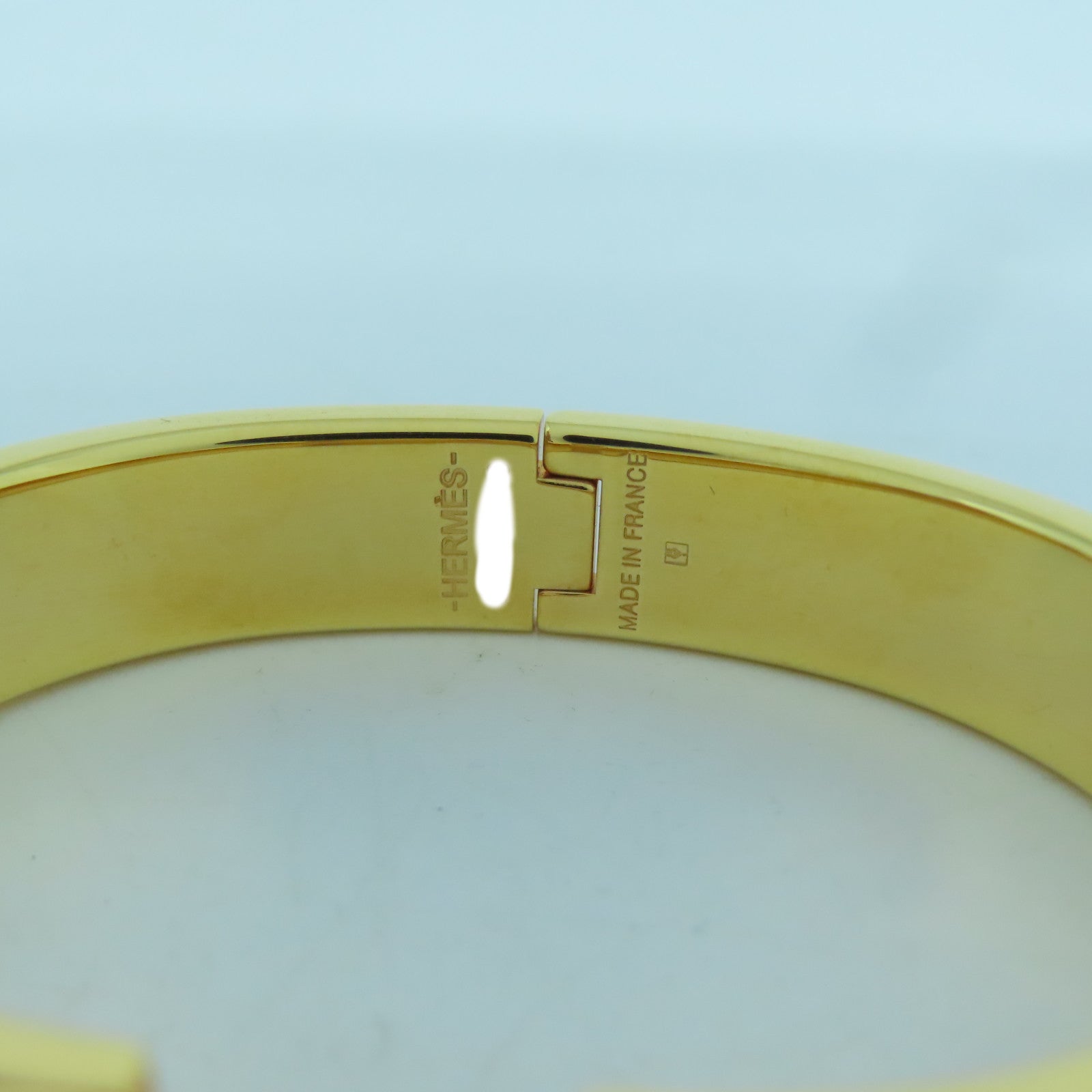 HERMES 金屬Clic Anneau Bracelet手鐲黑色/金色