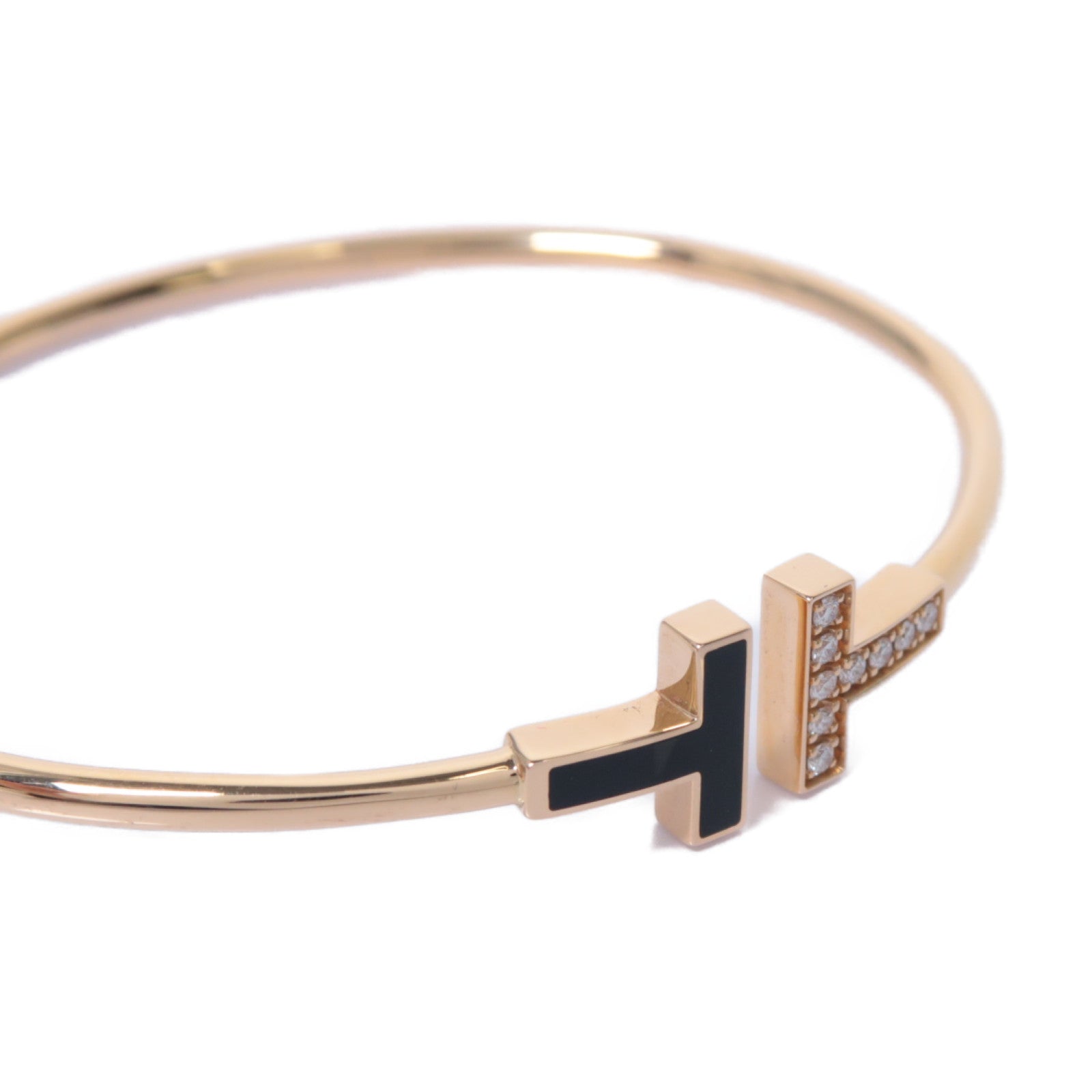 TIFFANY＆CO 18K玫瑰金T-Wire Bracelet 0.11ct鑽石手鐲