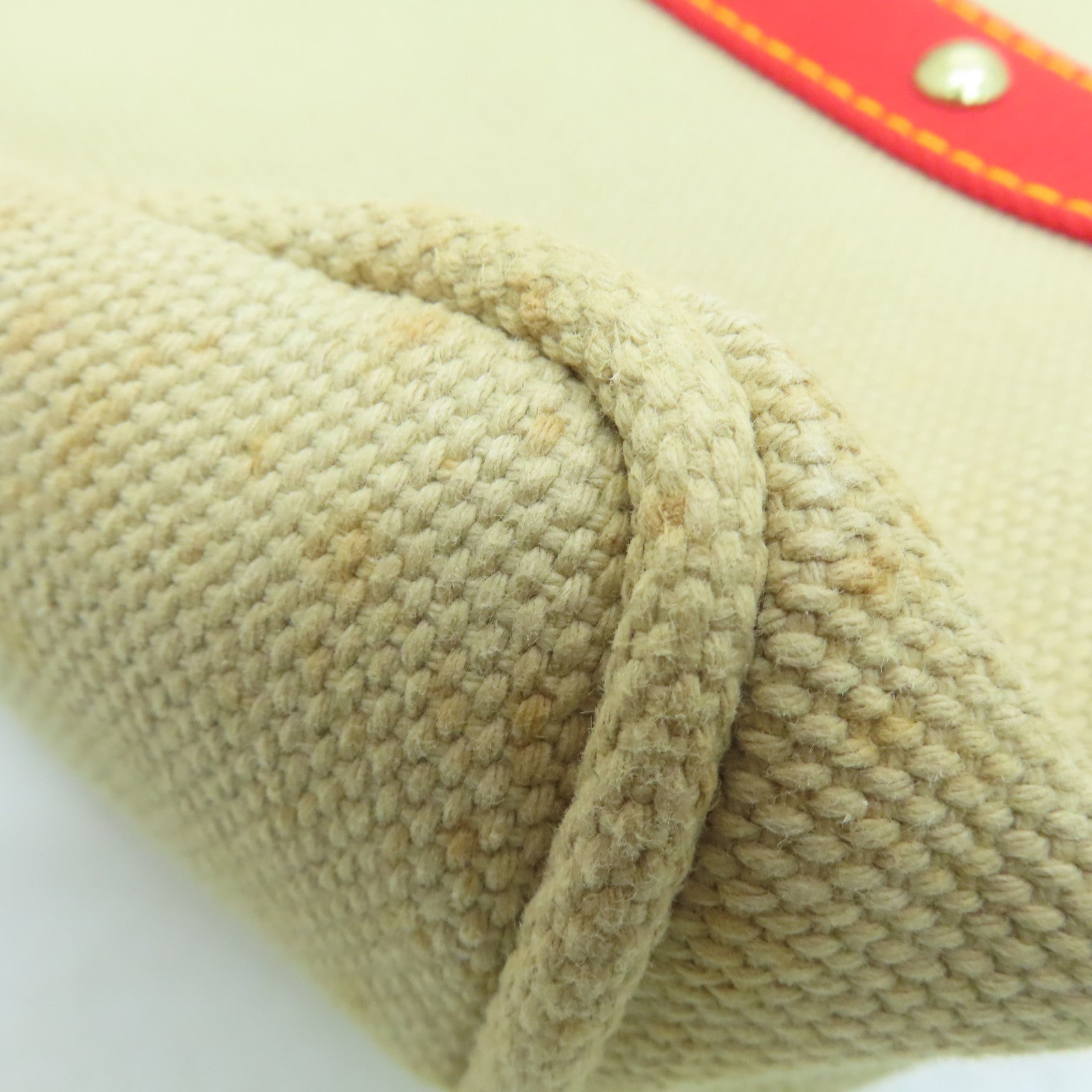 LOUIS VUITTON 帆布Cabas GM金扣手挽袋/肩背袋米色/紅色