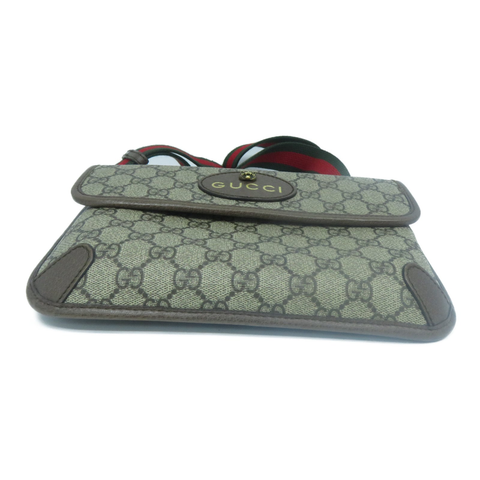 GUCCI 塗層帆布Waist Bag金扣腰包啡色