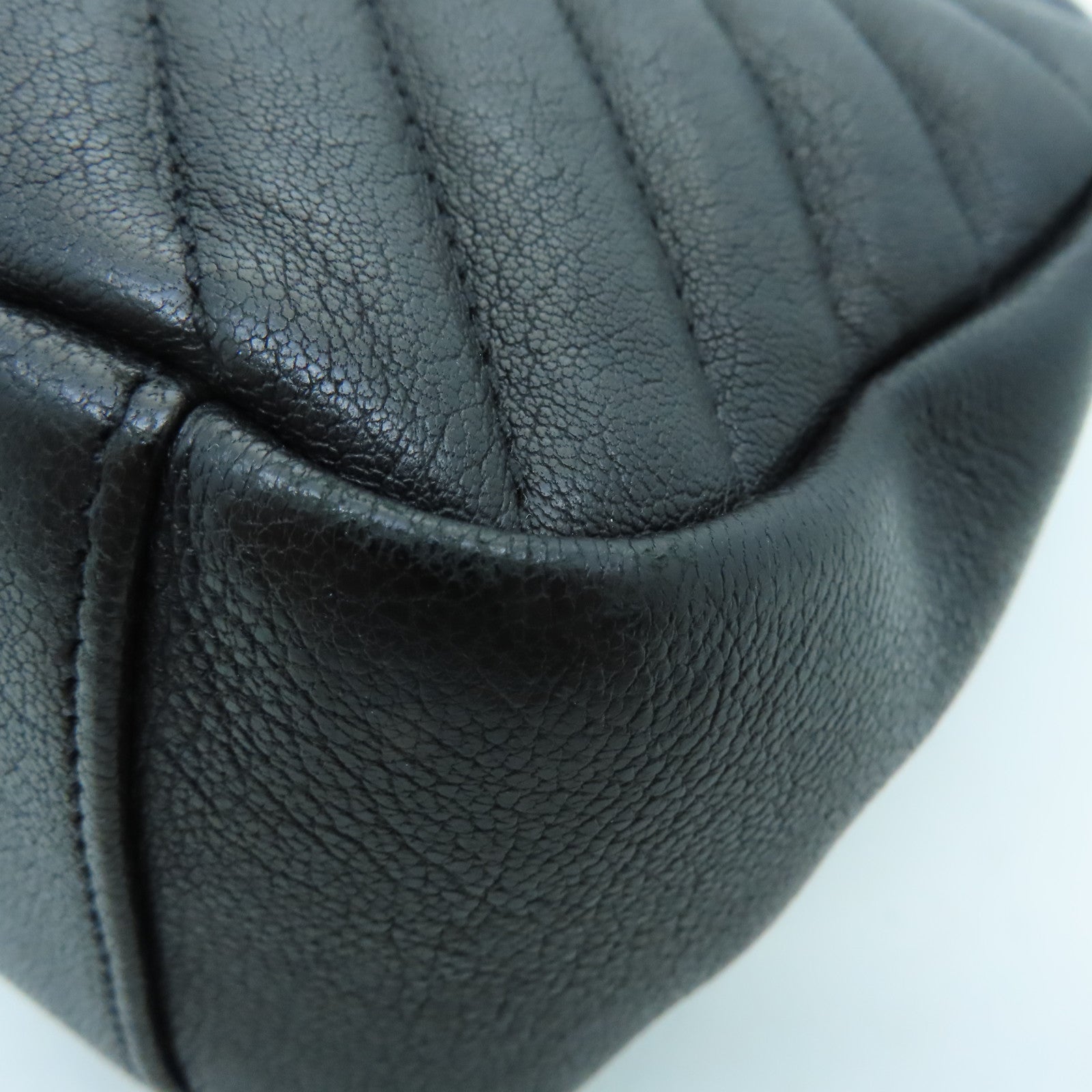SAINT LAURENT Cowhide Leather 2way Shoulder Bag Silver Buckle Handle Shoulder Bag Black