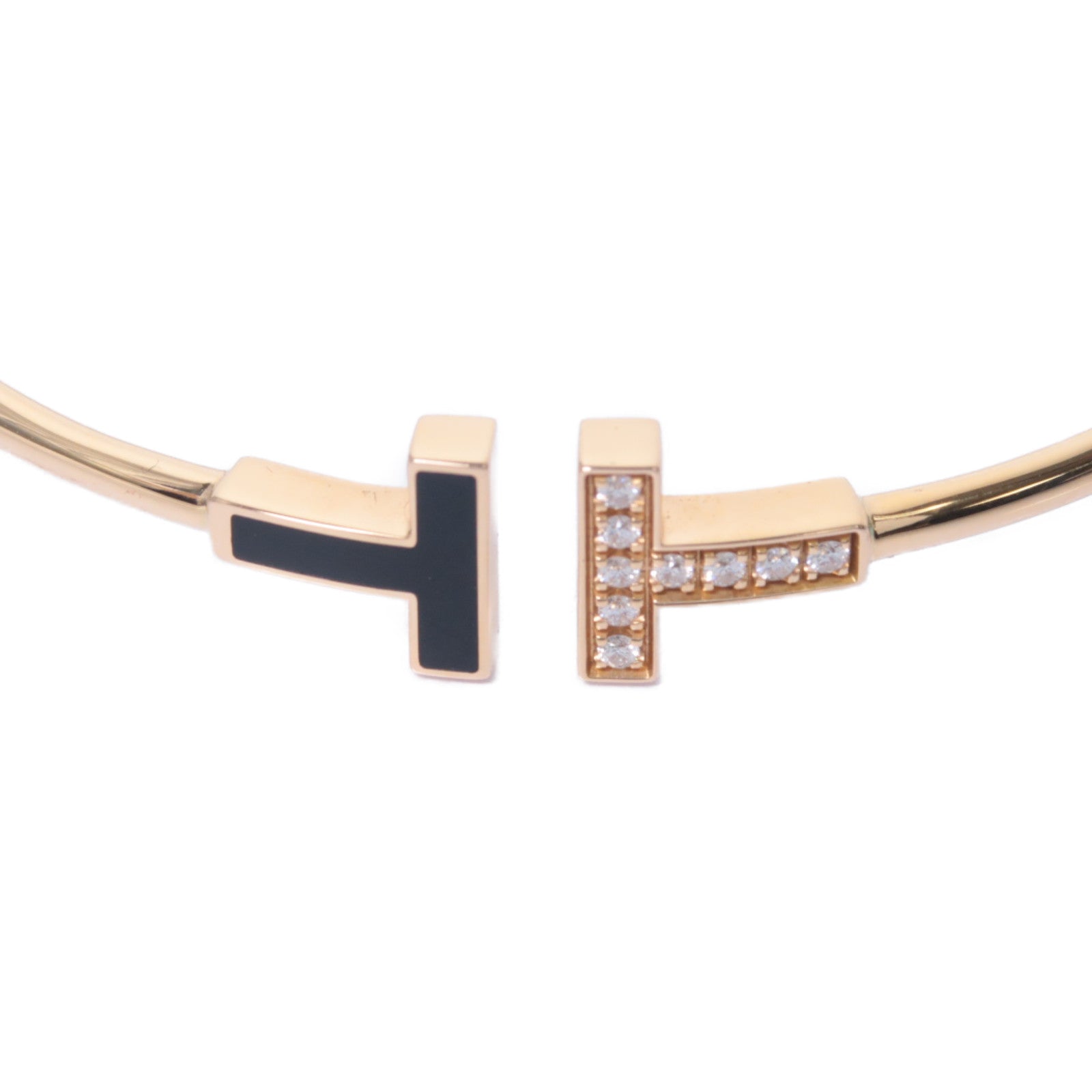 TIFFANY＆CO 18K玫瑰金T-Wire Bracelet 0.11ct鑽石手鐲
