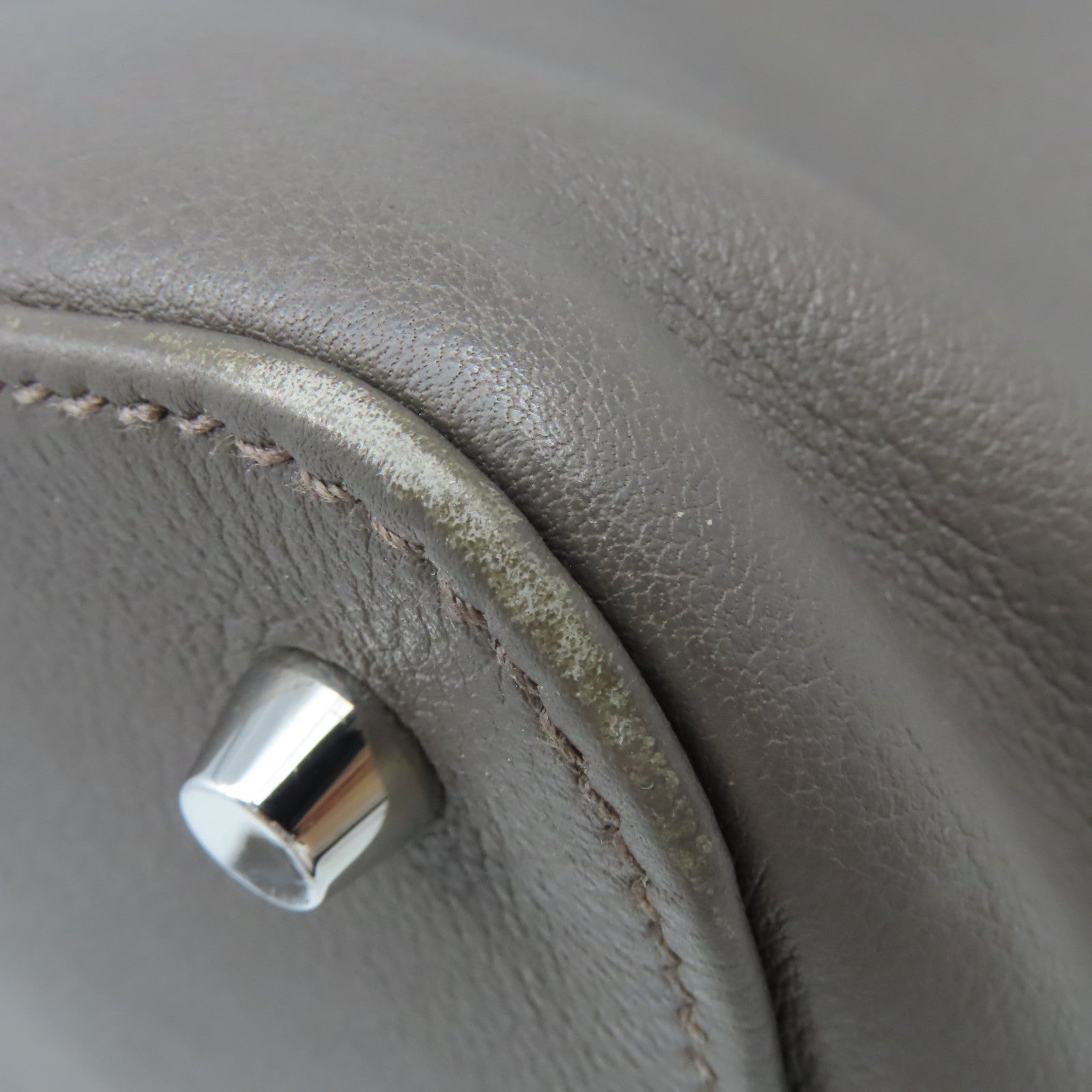 HERMES Evercolor皮革Toolbox 26 2Way Shoulder Bag銀扣手挽肩背兩用袋Etain/錫灰色