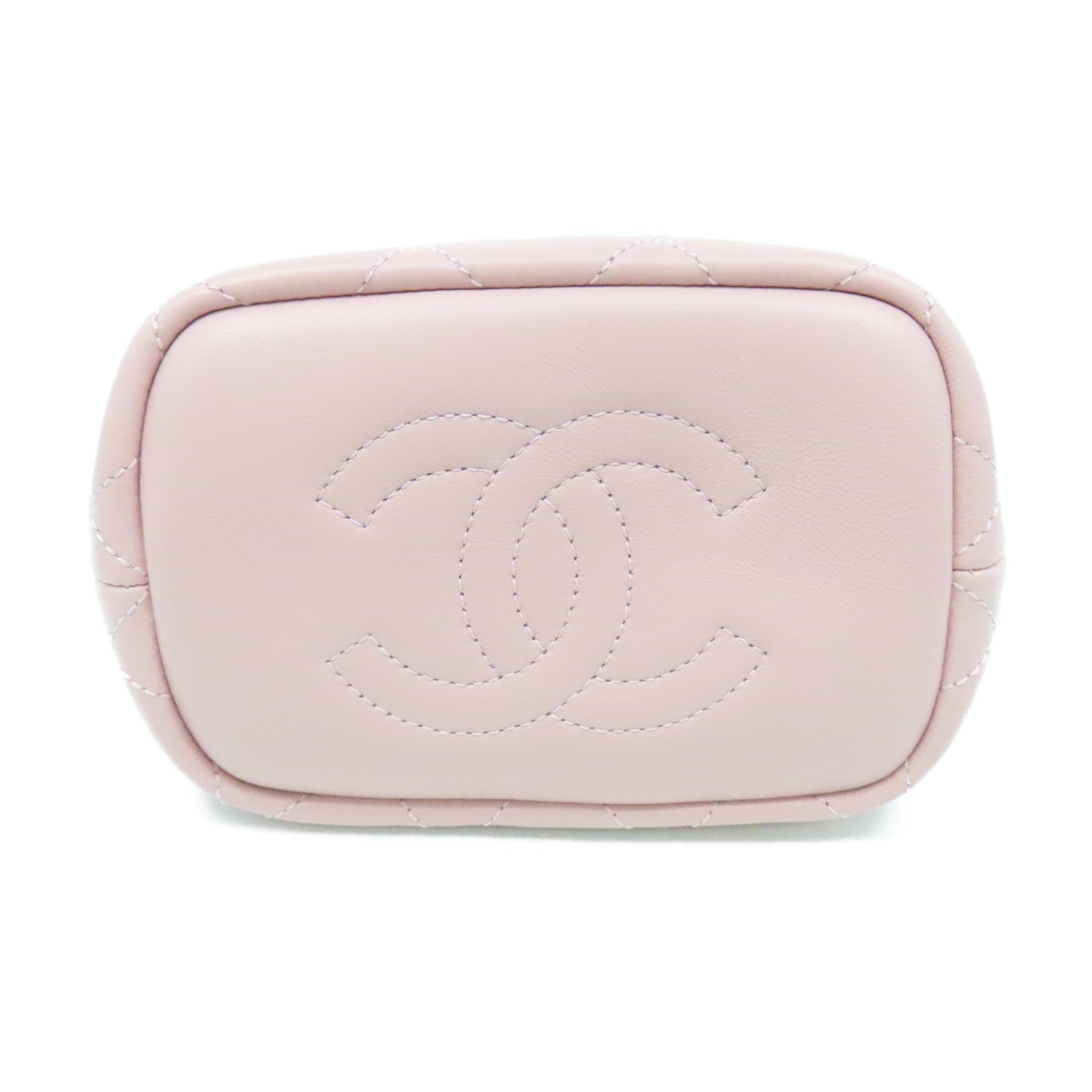 CHANEL 菱格牛皮皮革Chain Shoulder Bag金扣鏈帶肩背袋粉紅色