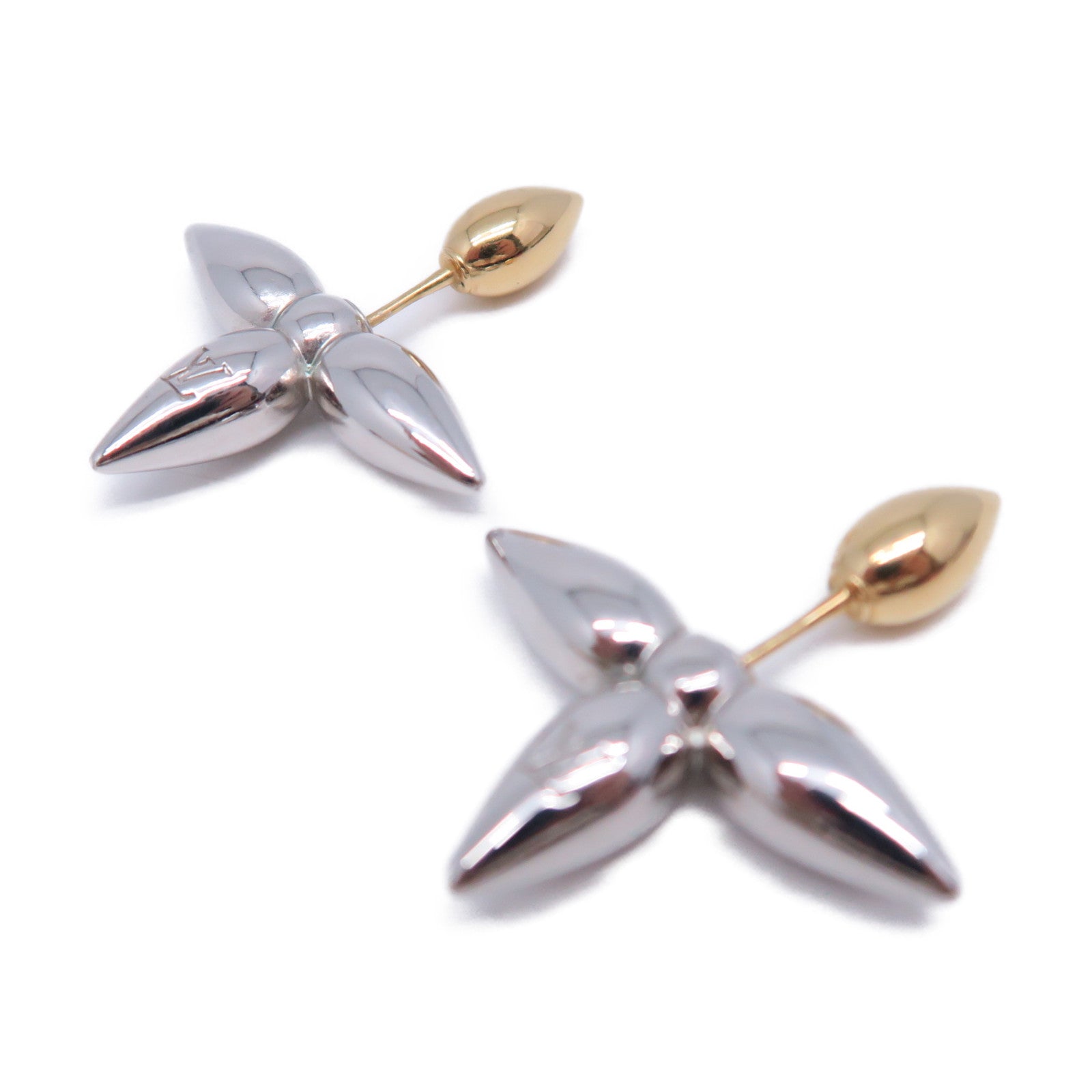 LOUIS VUITTON 金屬Louisette Stud Earrings銀色/金色