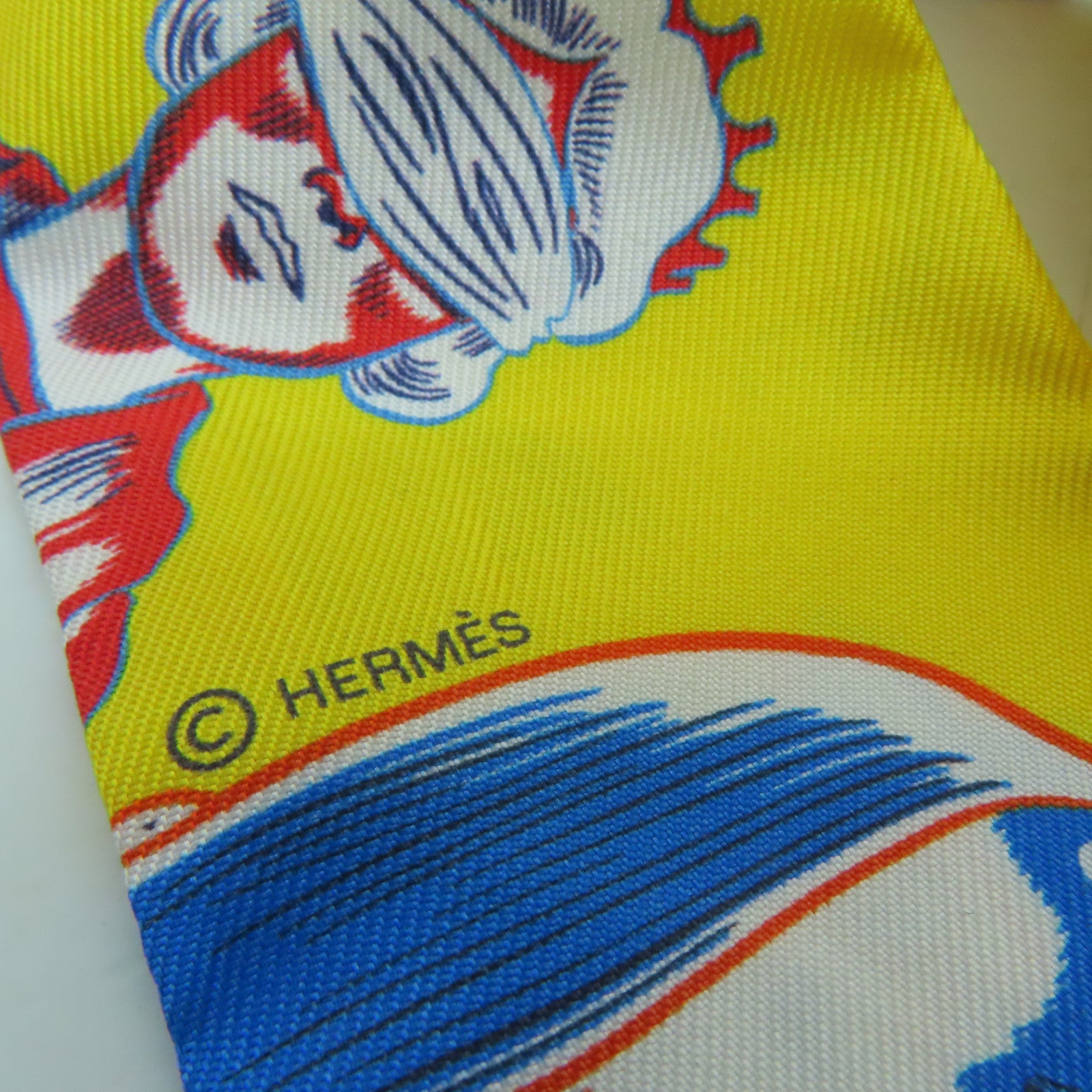 HERMES Silk Twilly Scarf Yellow/Red/Blue – Brand Off Hong Kong