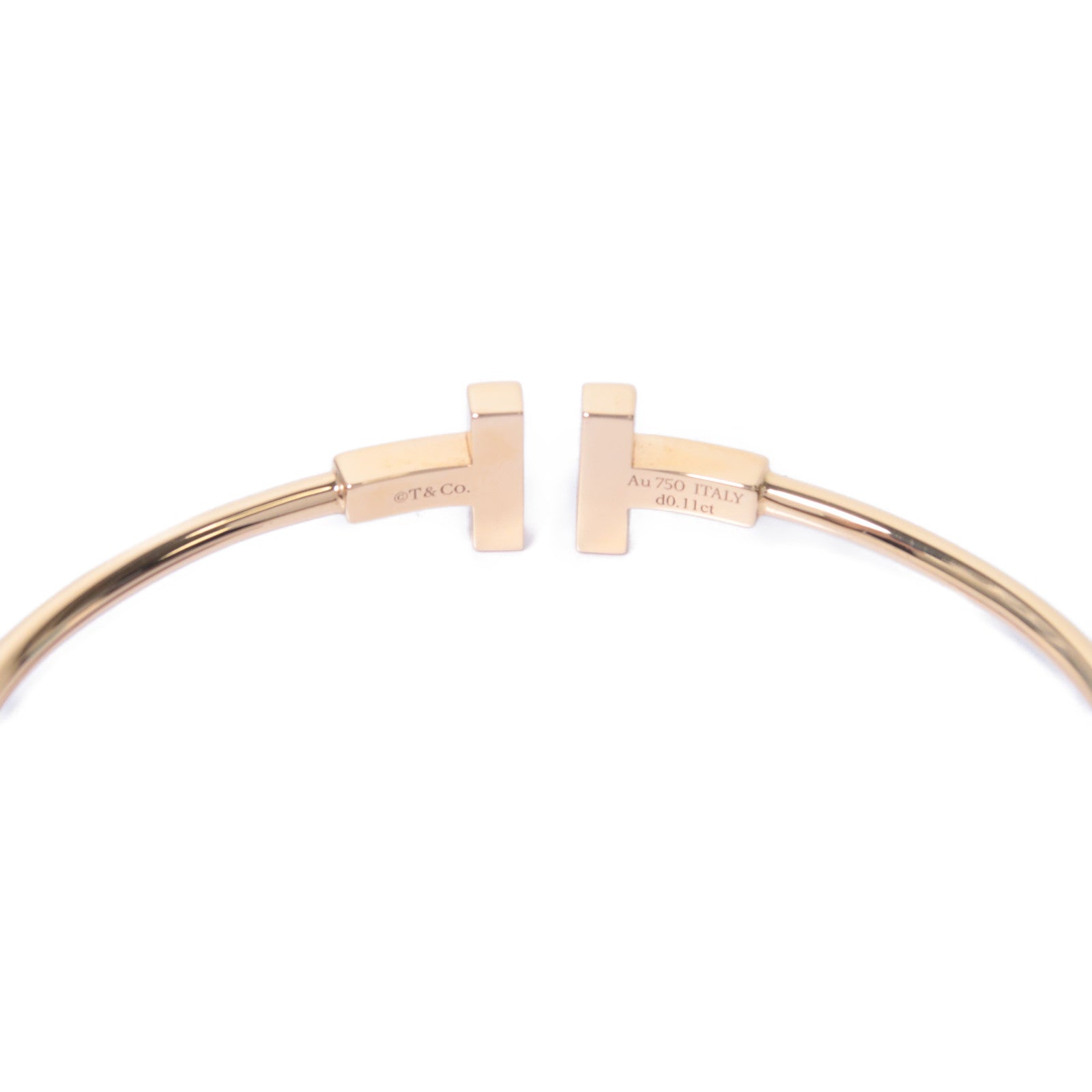 TIFFANY＆CO 18K玫瑰金T-Wire Bracelet 0.11ct鑽石手鐲