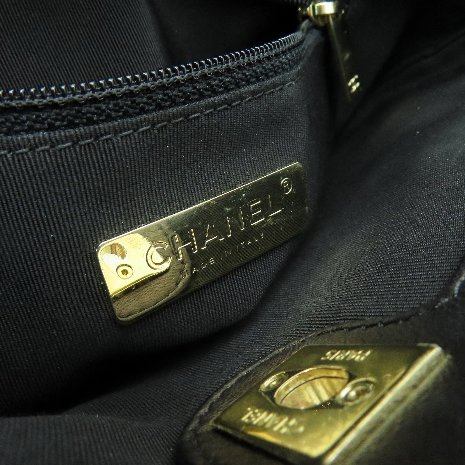 CHANEL 菱格牛皮皮革2way Shoulder Bag金扣手挽肩背兩用袋黒色