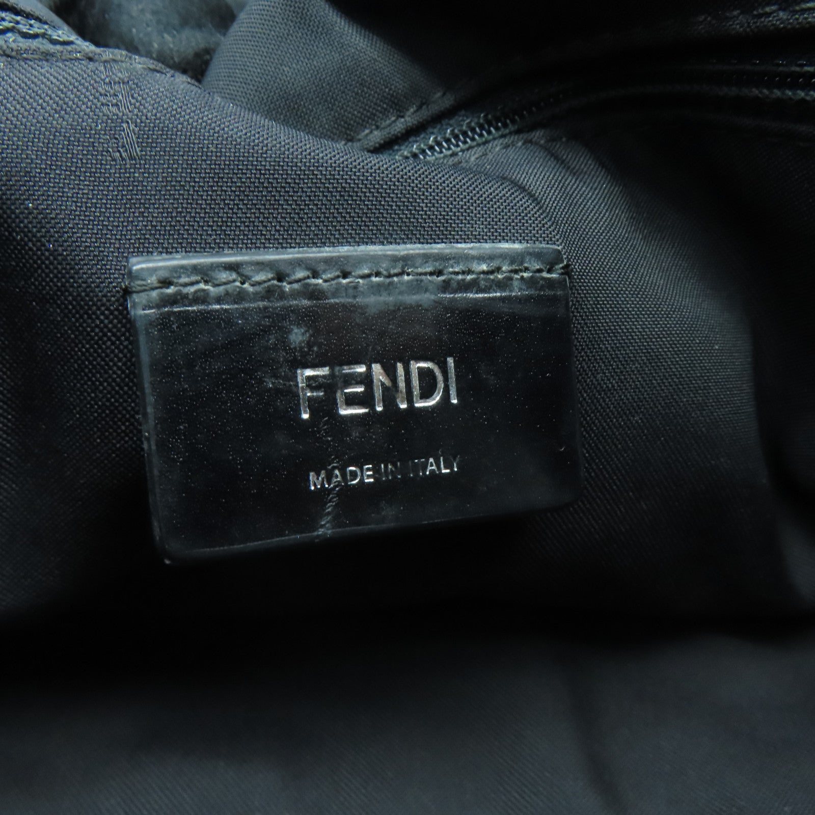 FENDI 尼龍Tote Bag銀扣手挽袋黑色