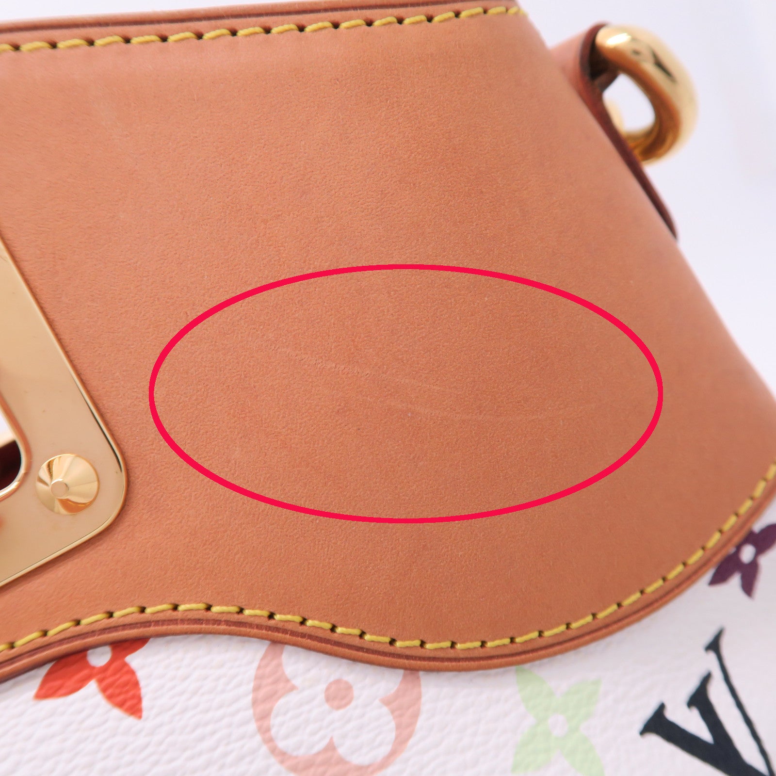 LOUIS VUITTON Monogram Multicolore Judy MM金扣手挽肩背兩用袋白色