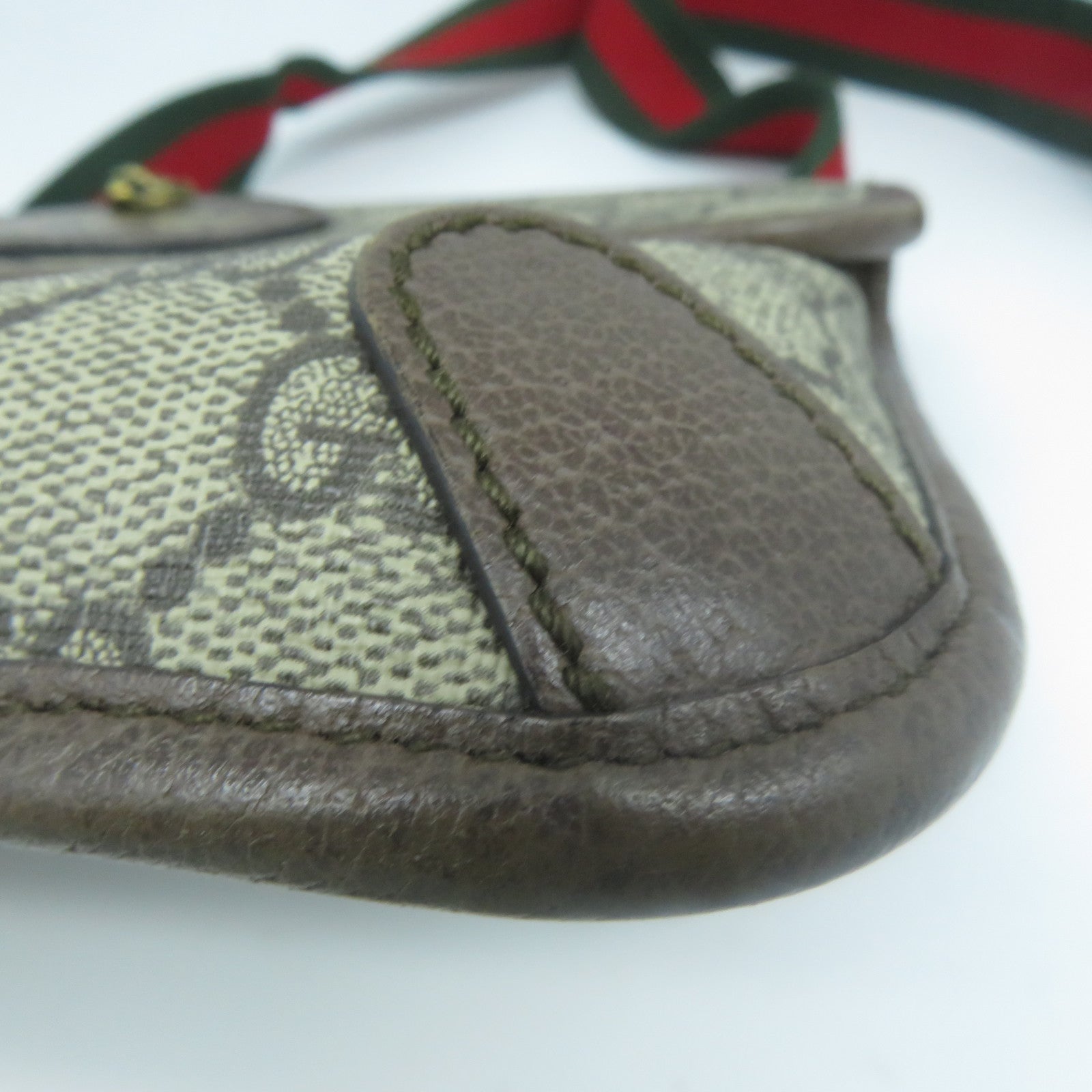 GUCCI 塗層帆布Waist Bag金扣腰包啡色
