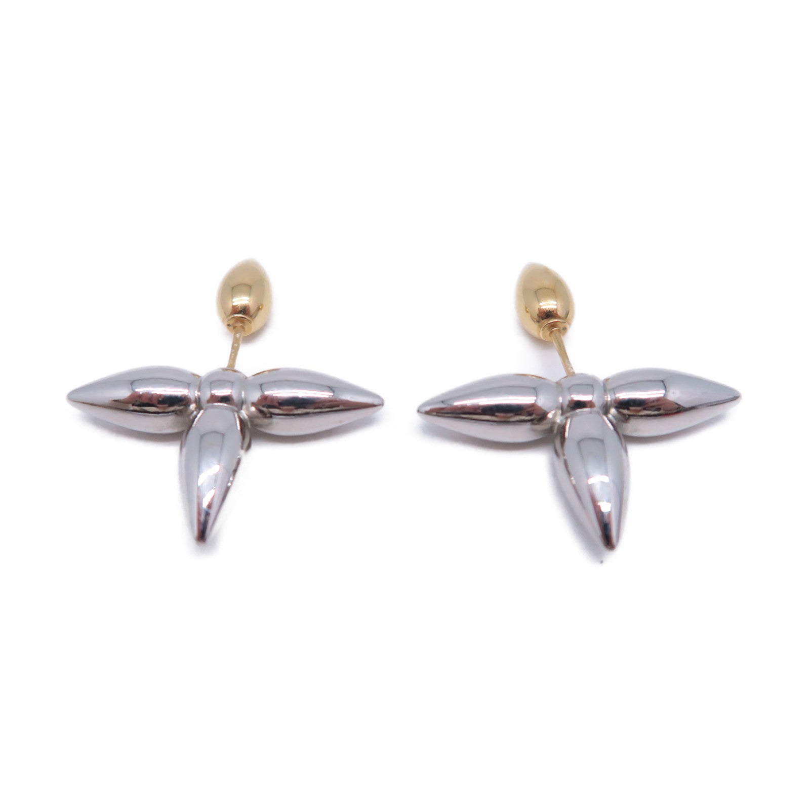 LOUIS VUITTON 金屬Louisette Stud Earrings銀色/金色