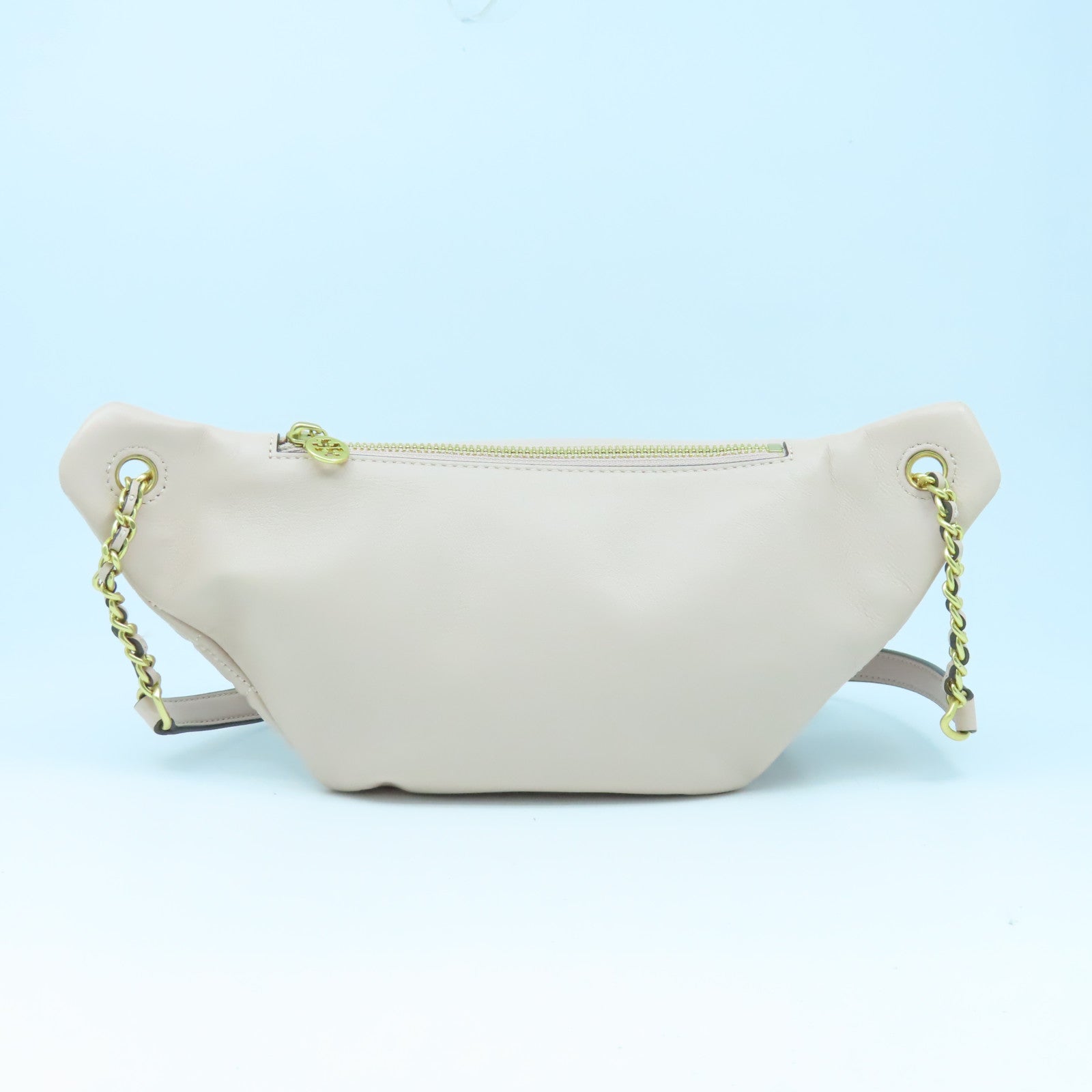 Tory Burch 菱格羊皮皮革Waist Bag金扣胸前包粉紅色