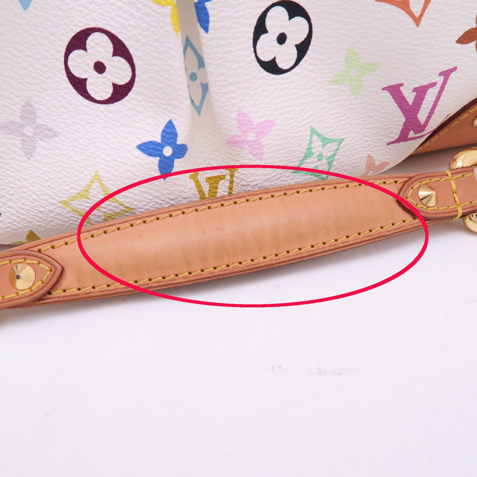 LOUIS VUITTON Monogram Multicolore Judy MM金扣手挽肩背兩用袋白色