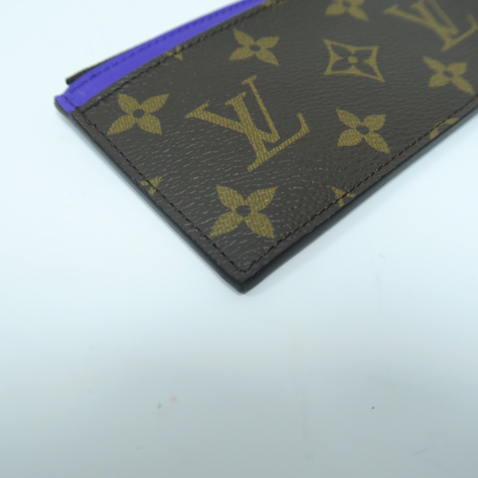 LOUIS VUITTON Monogram Macassar Coin Card Holder銀扣卡片套啡色/紫色