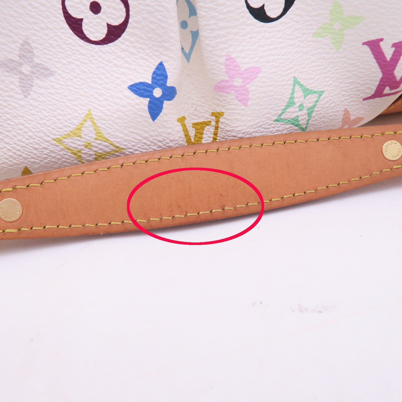 LOUIS VUITTON Monogram Multicolore Judy MM金扣手挽肩背兩用袋白色