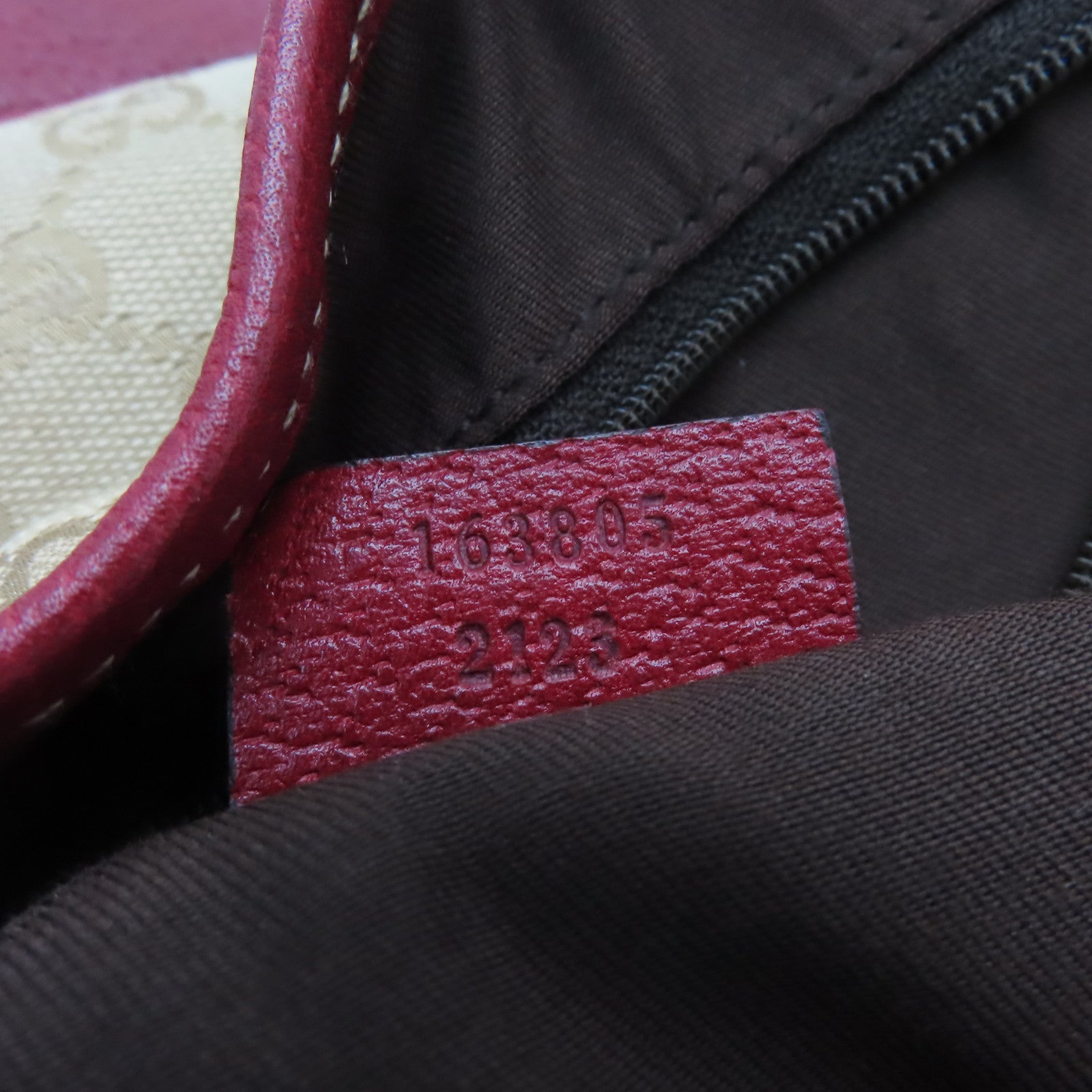 GUCCI 帆布Tote Bag金扣手挽袋紅色/啡色