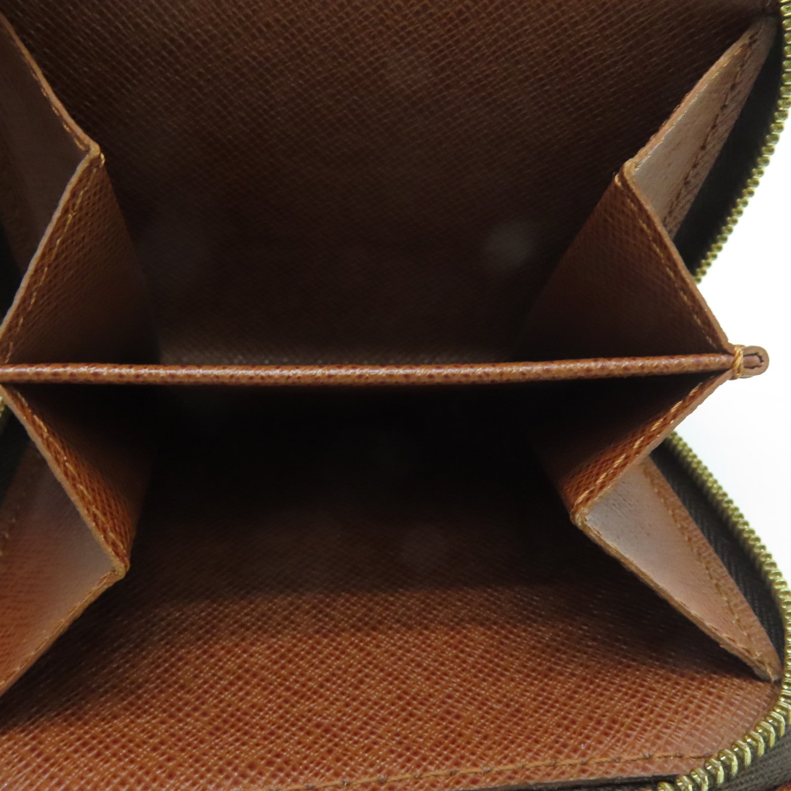 LOUIS VUITTON Monogram Compact Zipper Wallet金扣钱包啡色
