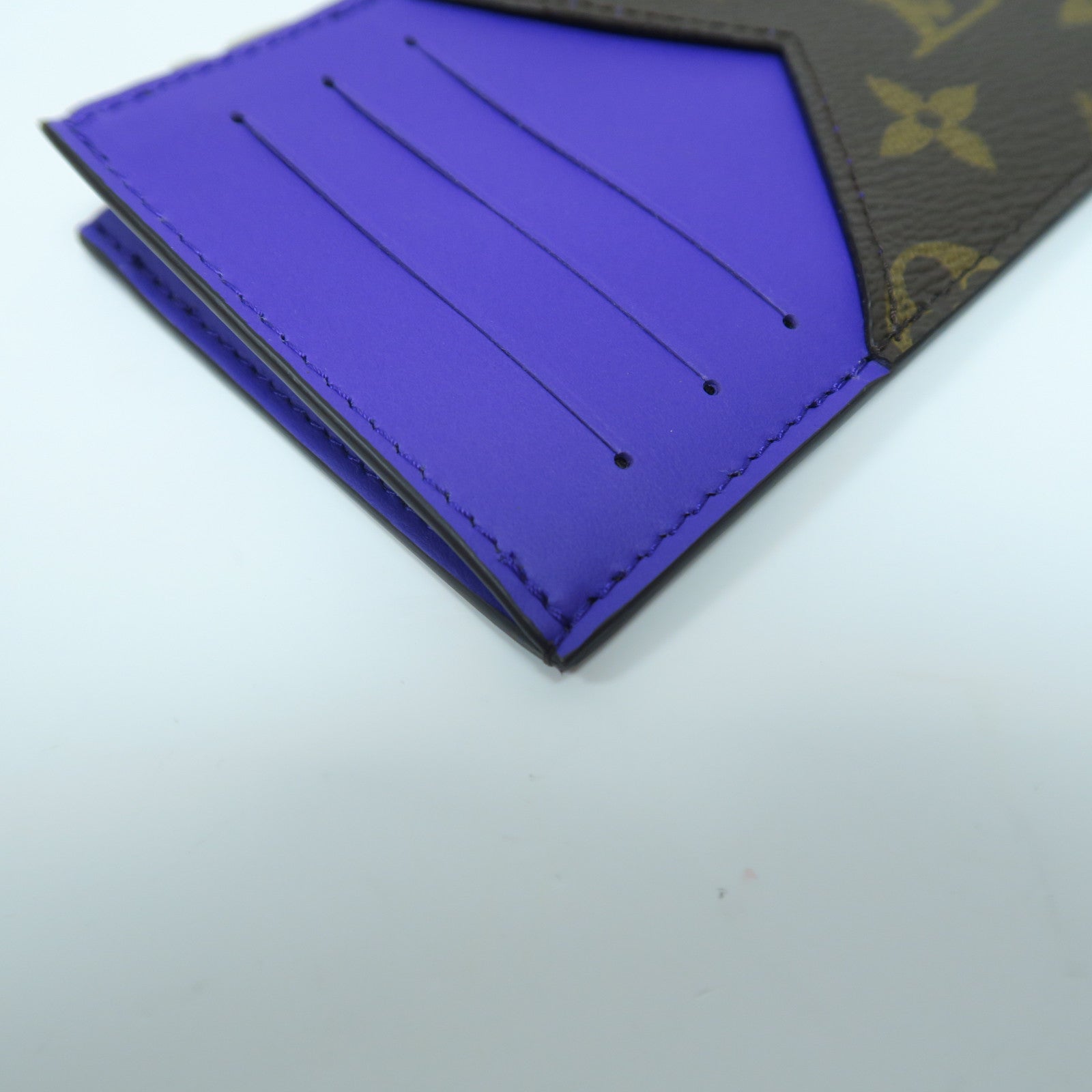 LOUIS VUITTON Monogram Macassar Coin Card Holder銀扣卡片套啡色/紫色
