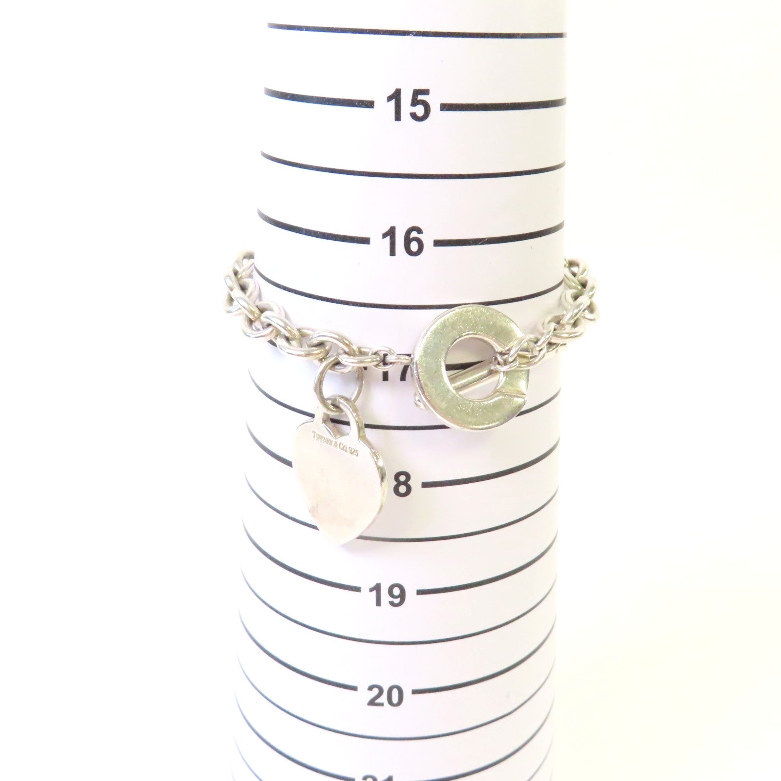 TIFFANY＆CO 925純銀Heart Tag Toggle Bracelet手鏈