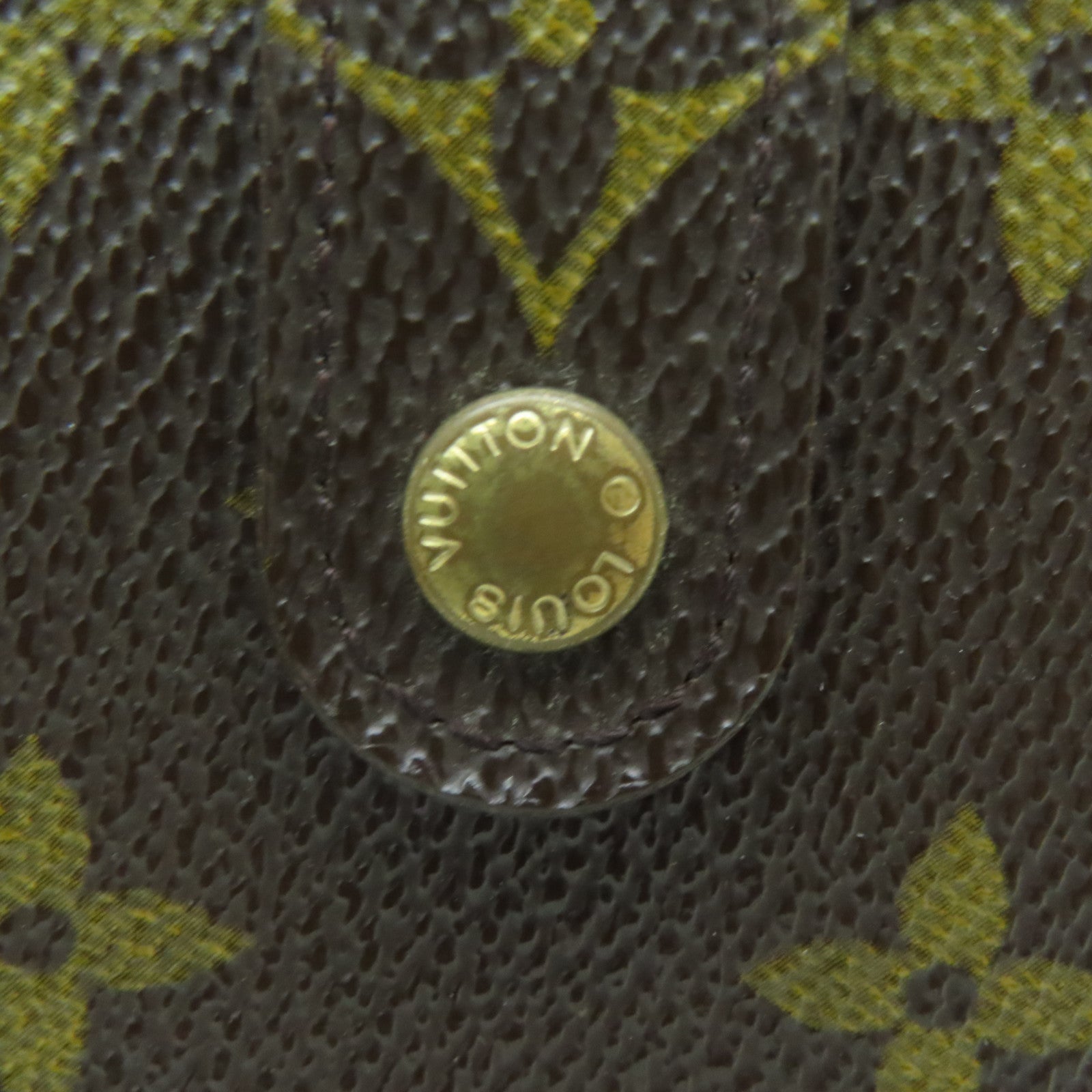 LOUIS VUITTON Monogram Compact Zipper Wallet金扣钱包啡色