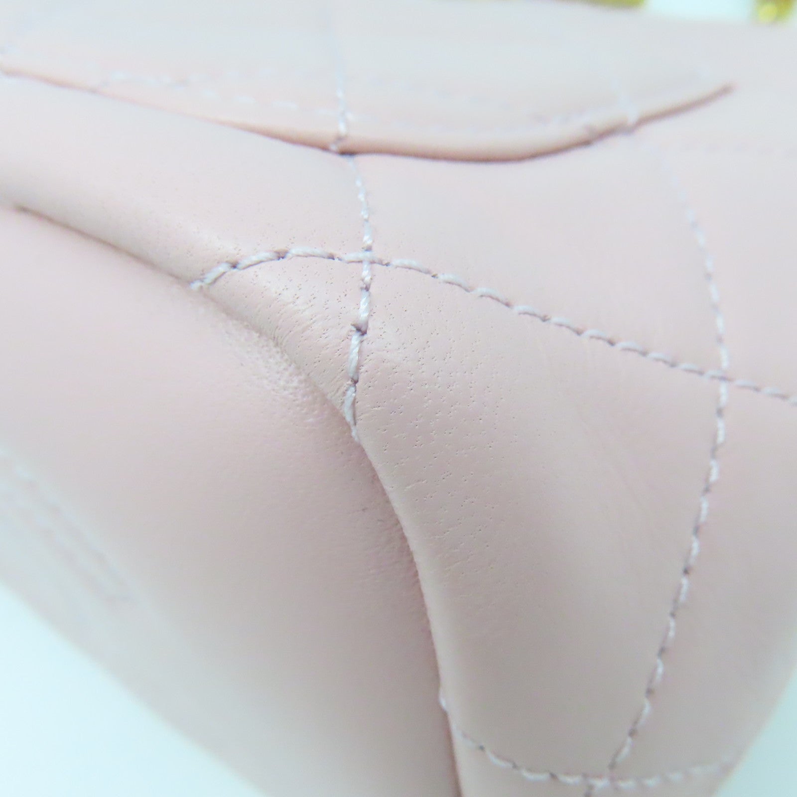 CHANEL 菱格牛皮皮革Chain Shoulder Bag金扣鏈帶肩背袋粉紅色