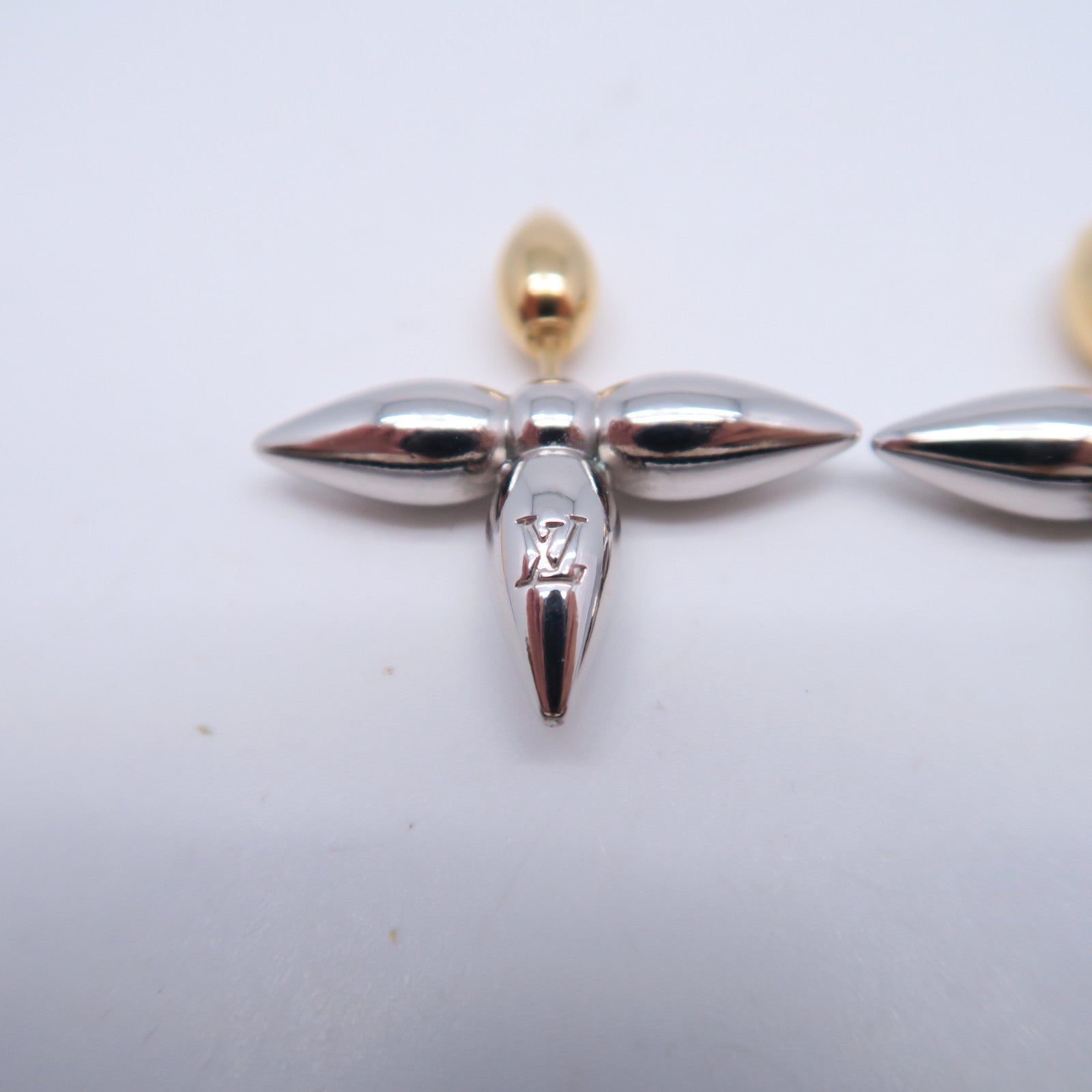 LOUIS VUITTON 金屬Louisette Stud Earrings銀色/金色