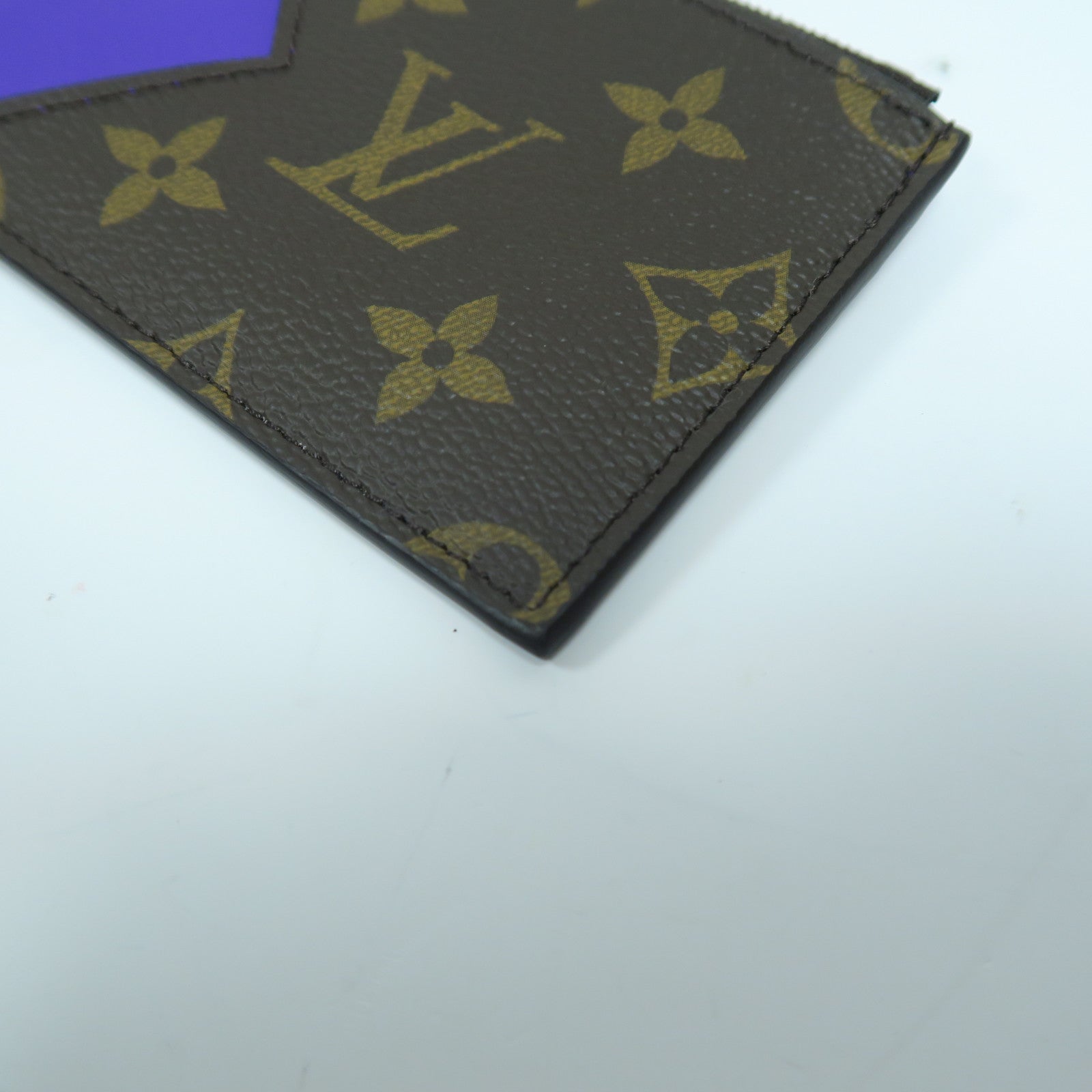 LOUIS VUITTON Monogram Macassar Coin Card Holder銀扣卡片套啡色/紫色