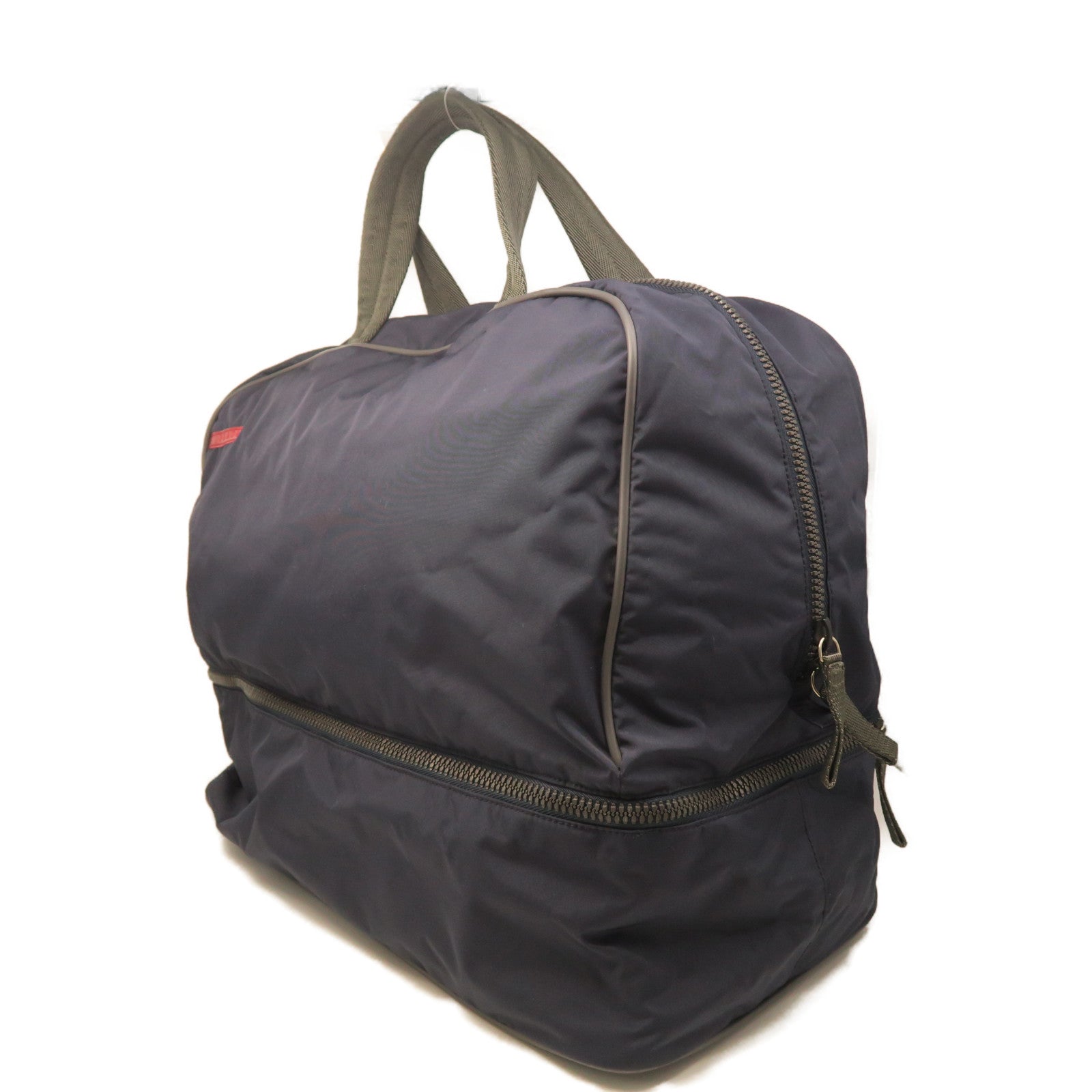 PRADA Nylon Sports Boston Bag Silver Buckle Boston Bag Dark