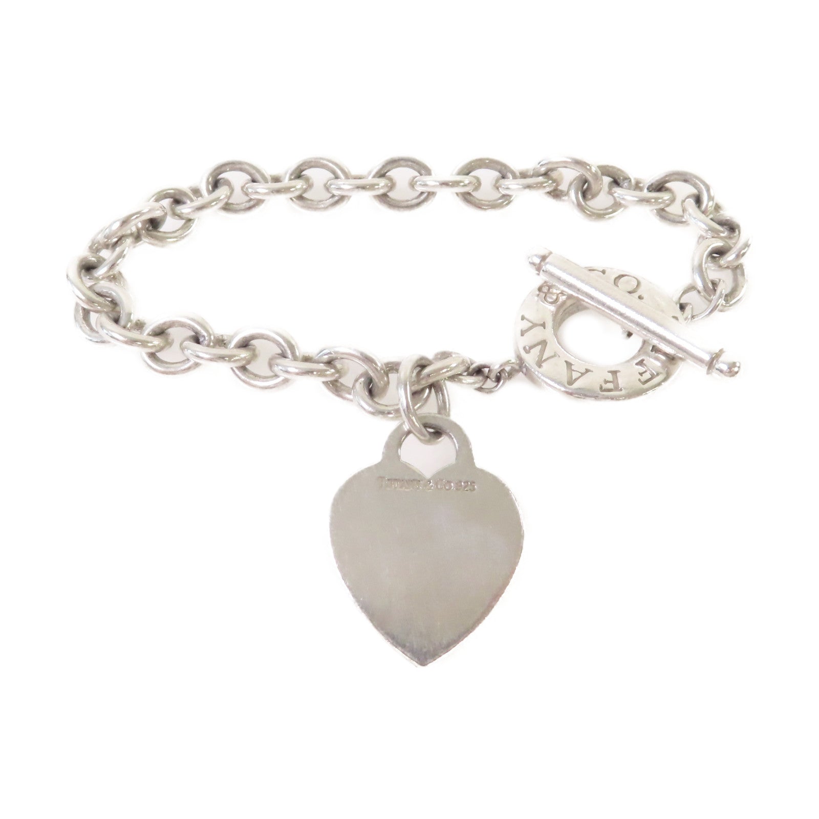 TIFFANY＆CO 925純銀Heart Tag Toggle Bracelet手鏈