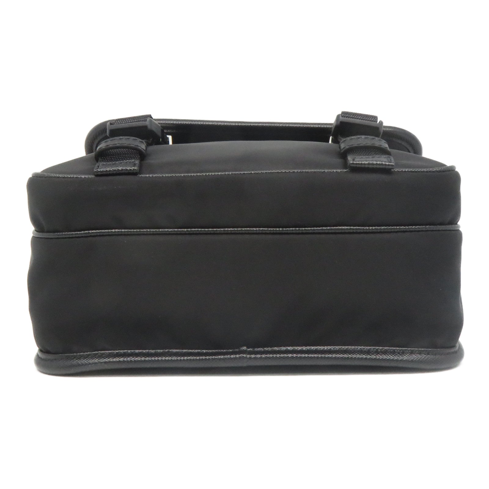 PRADA 尼龍/Saffiano皮革Shoulder Bag銀扣肩背袋黑色