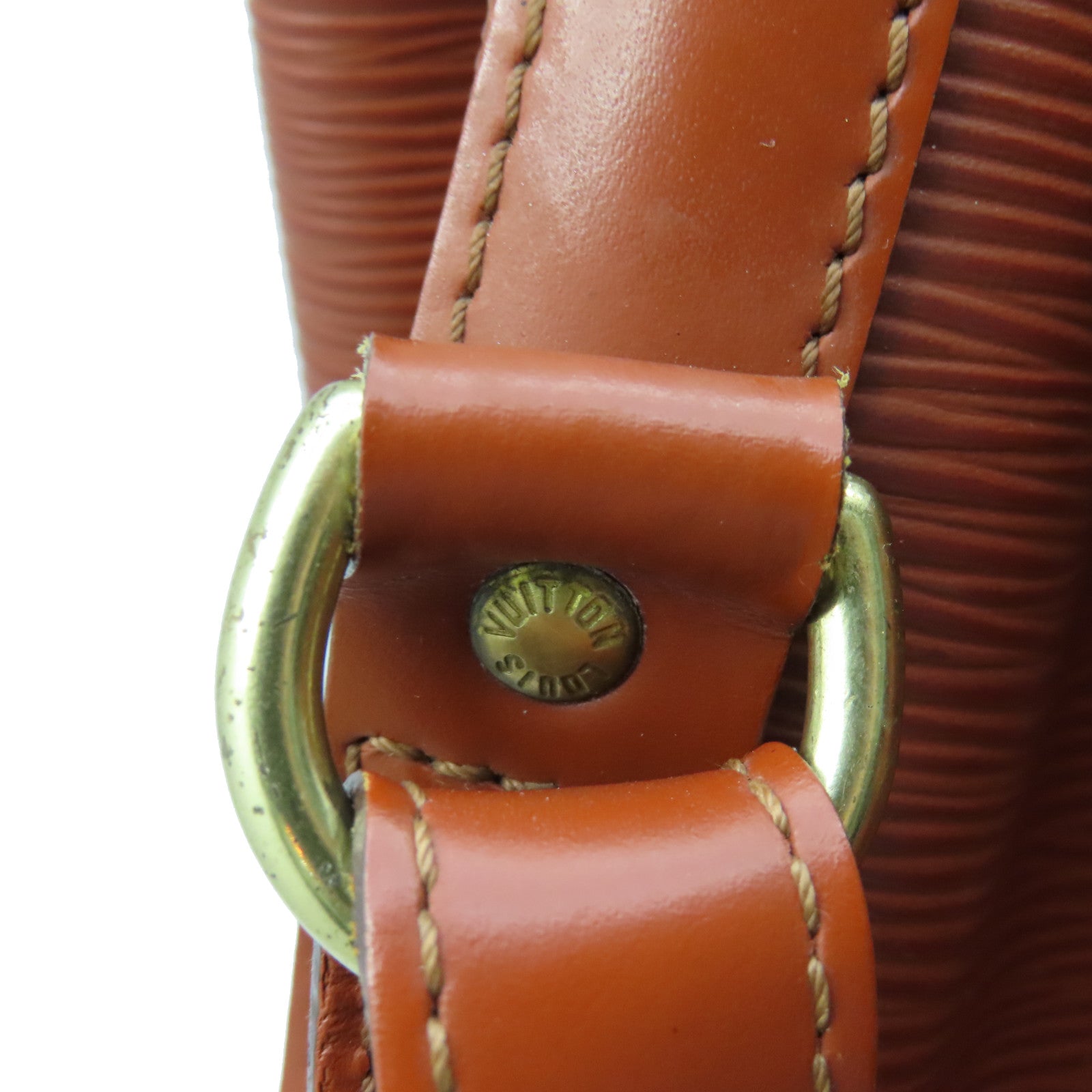 LOUIS VUITTON Epi Leather Noe Gold Buckle Shoulder Bag Brown