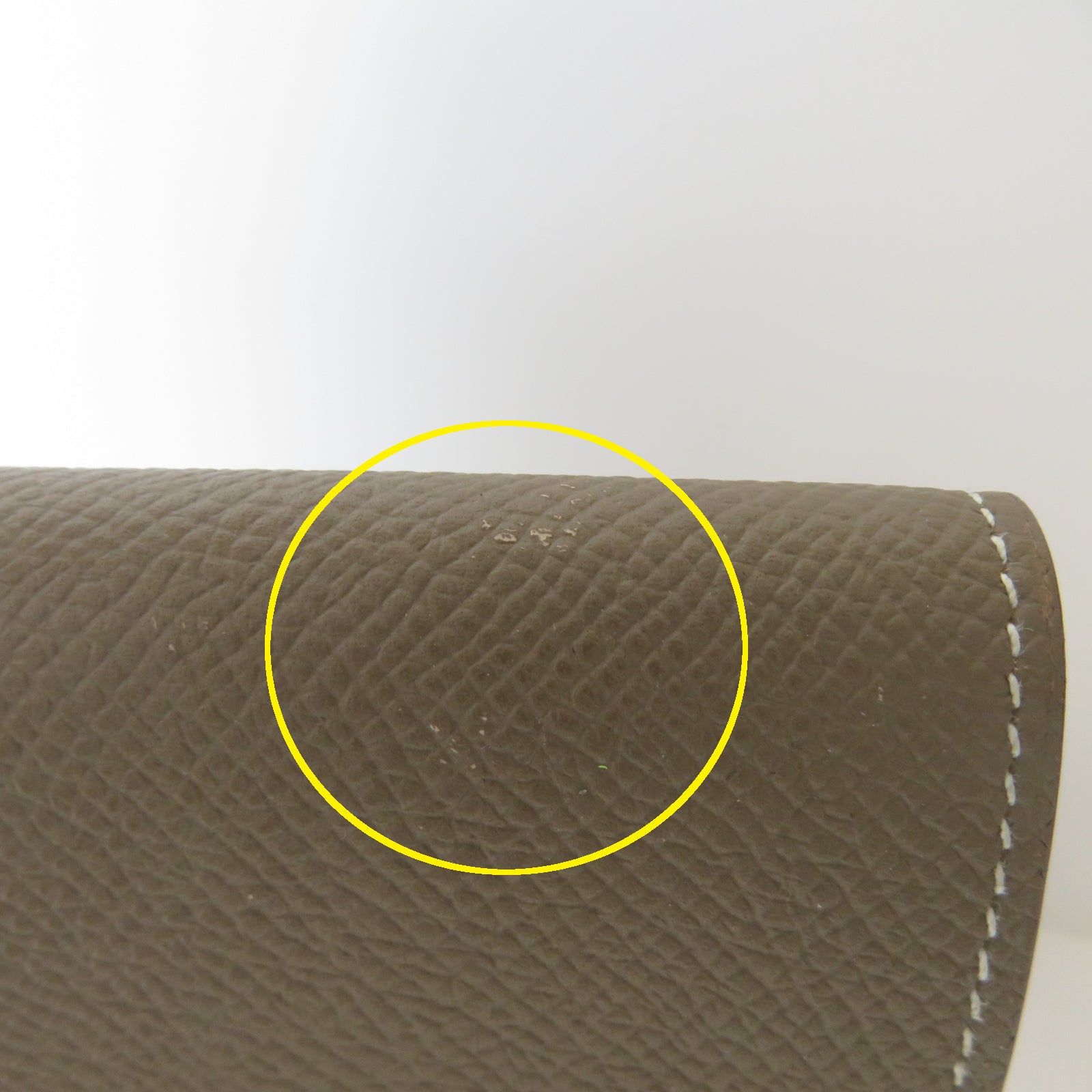 HERMES Epsom皮革Wallet金扣錢包Etoupe大象灰色